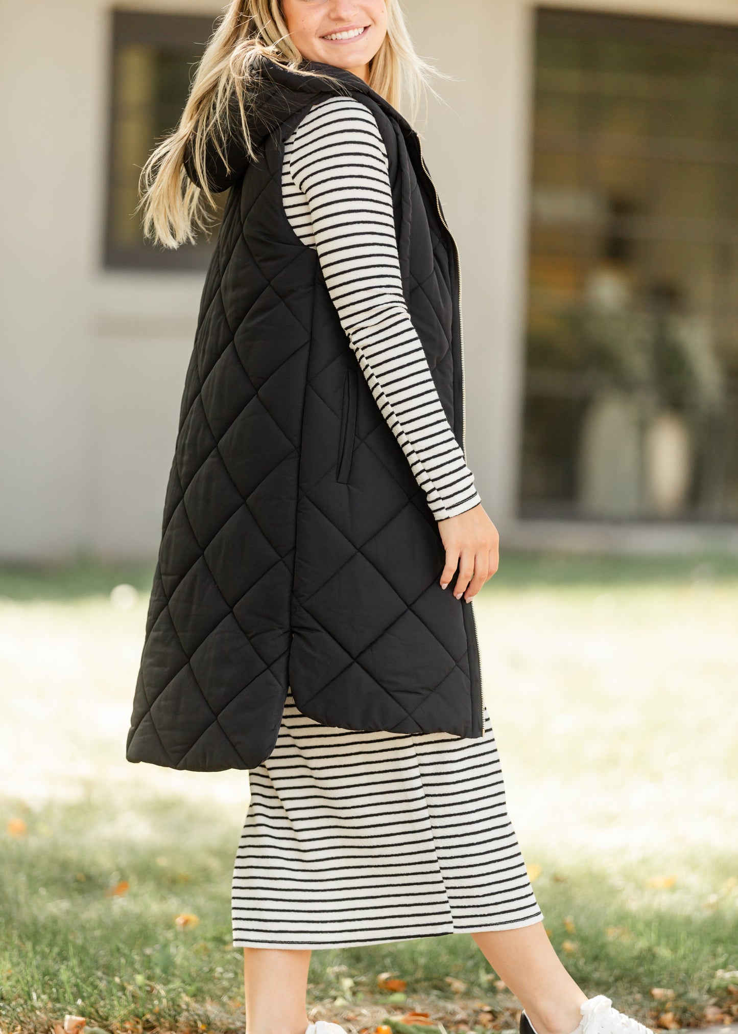 Stripe Long Sleeve Maxi Dress FF Dresses