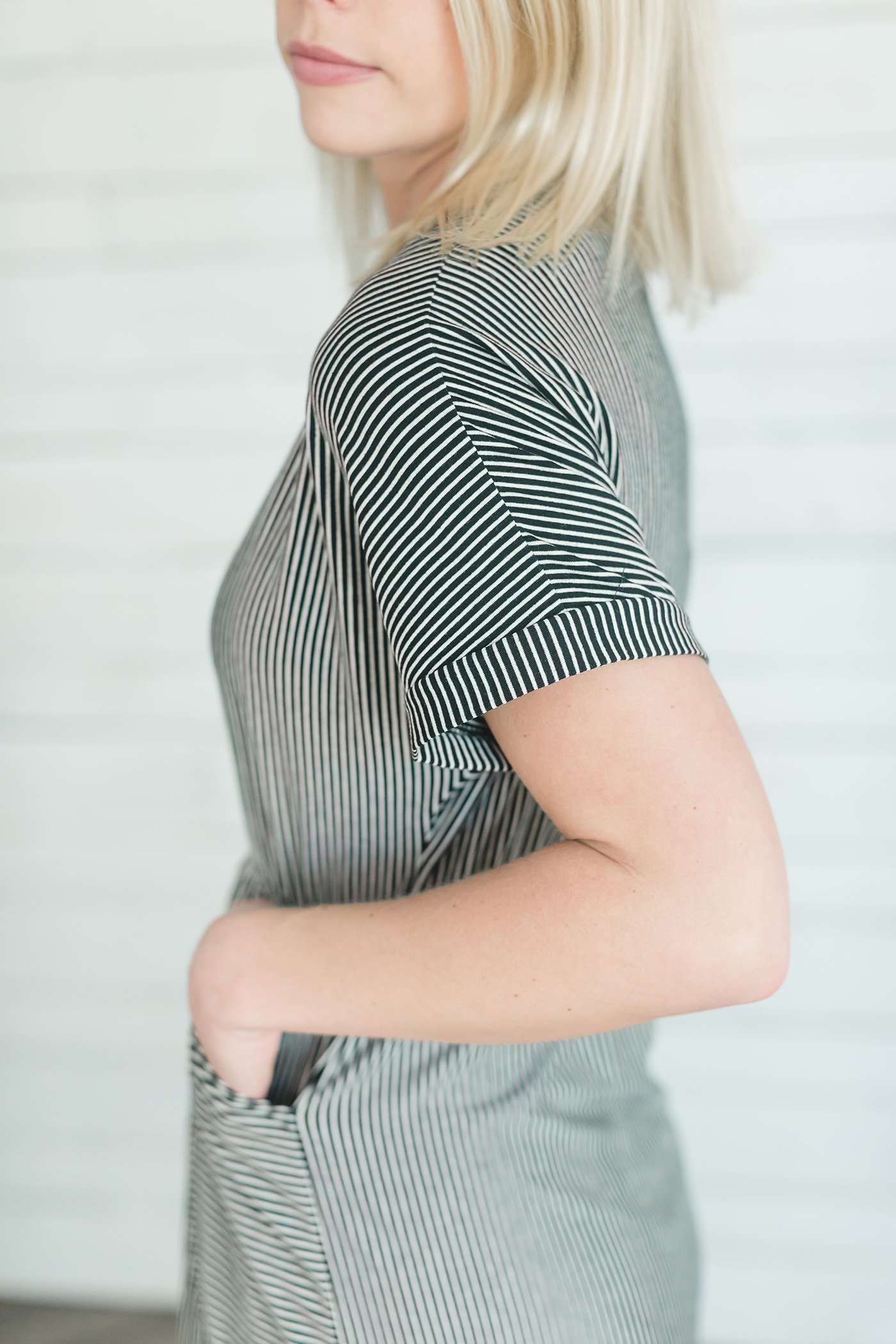 Stripe Pocket Midi Dress Dresses