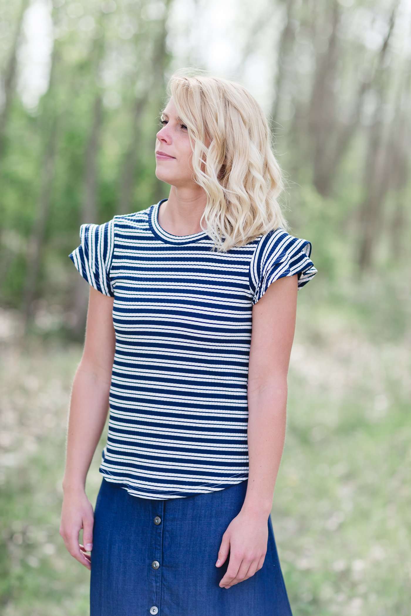 Stripe Ribbed Tee - FINAL SALE Tops