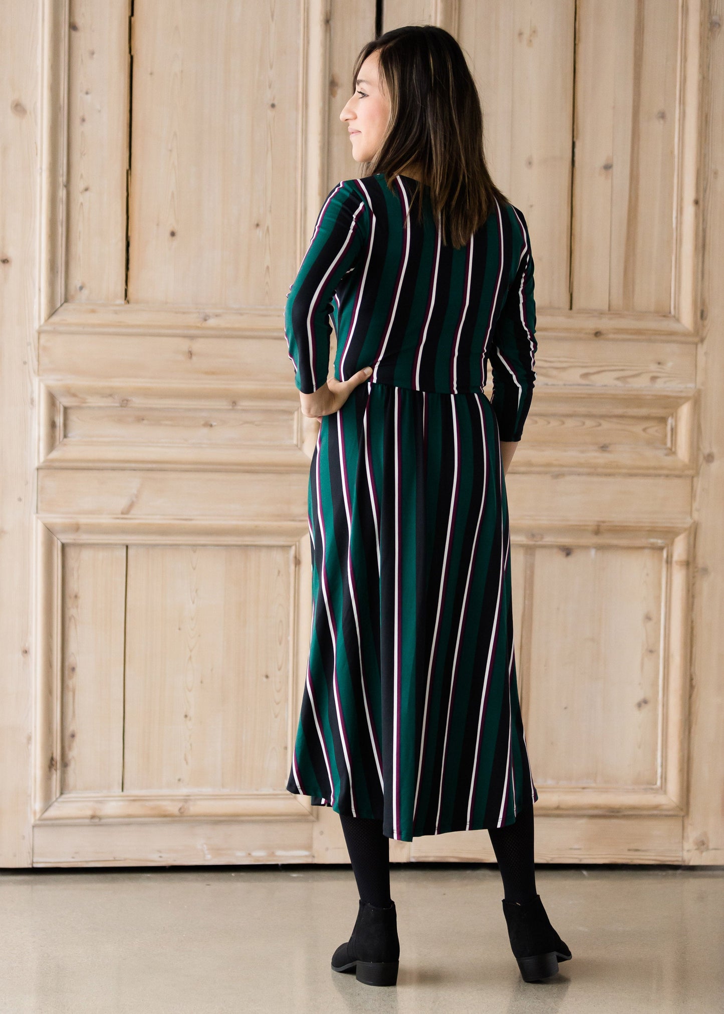 Striped Bow Midi Dress - Final Sale Dresses