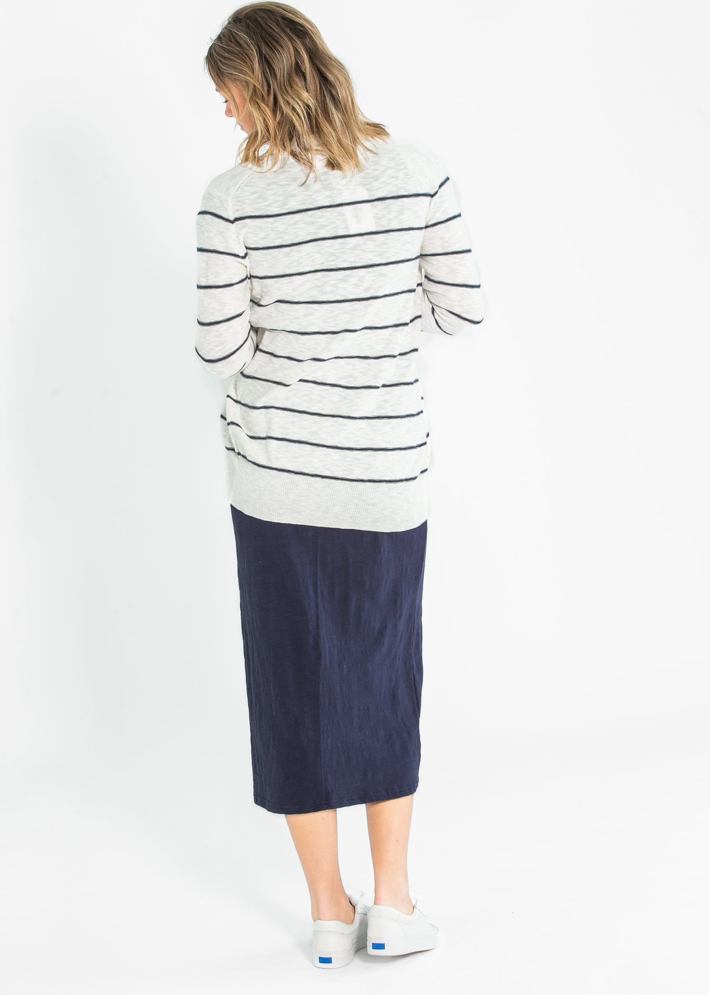 Striped Classic Cotton Slub Cardigan FF Tops