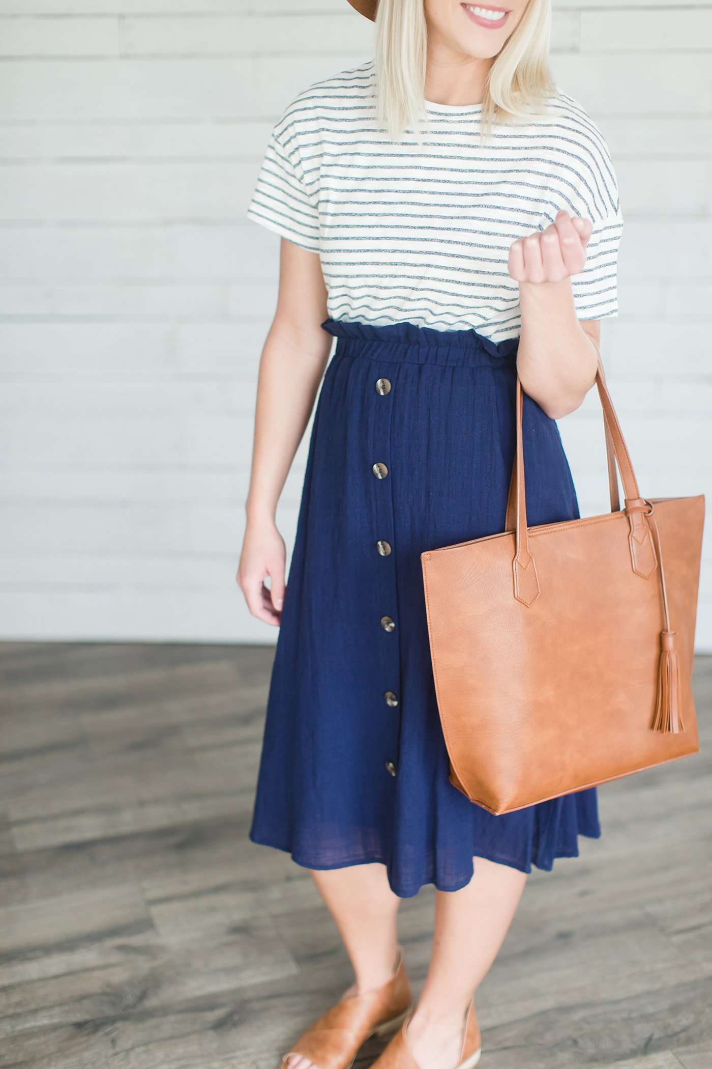 Striped Detail Tee Tops