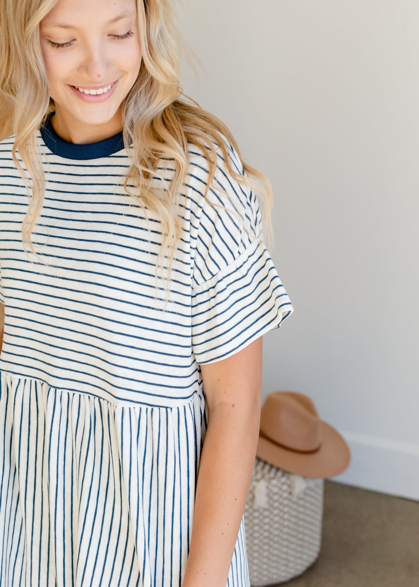 Striped Knit Flutter Sleeve Midi Dress - FINAL SALE Dresses