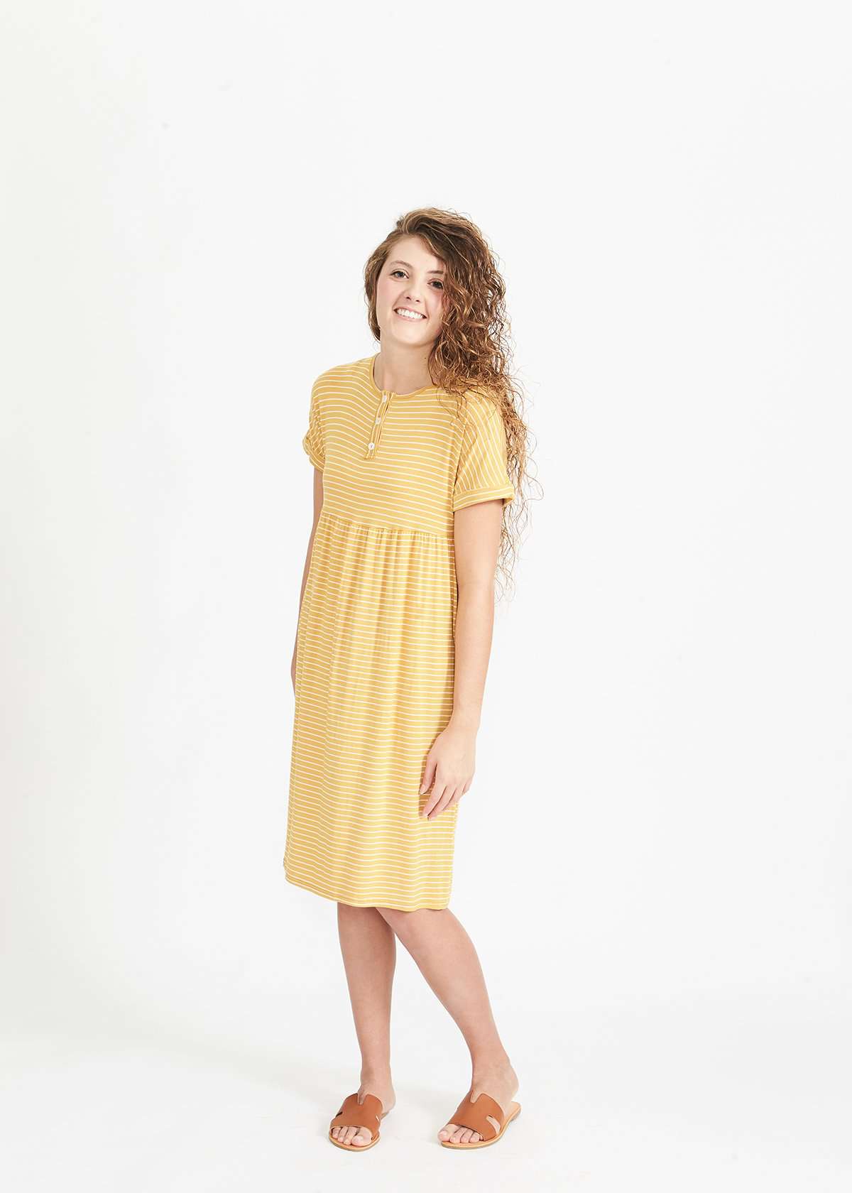 Striped Side Pocket Midi Dress-FINAL SALE Dresses