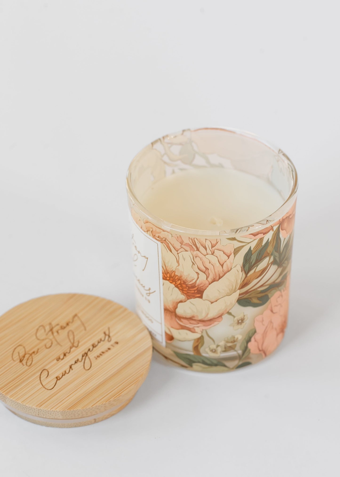 Strong & Courageous Lidded Glass Candle FF Home & Life