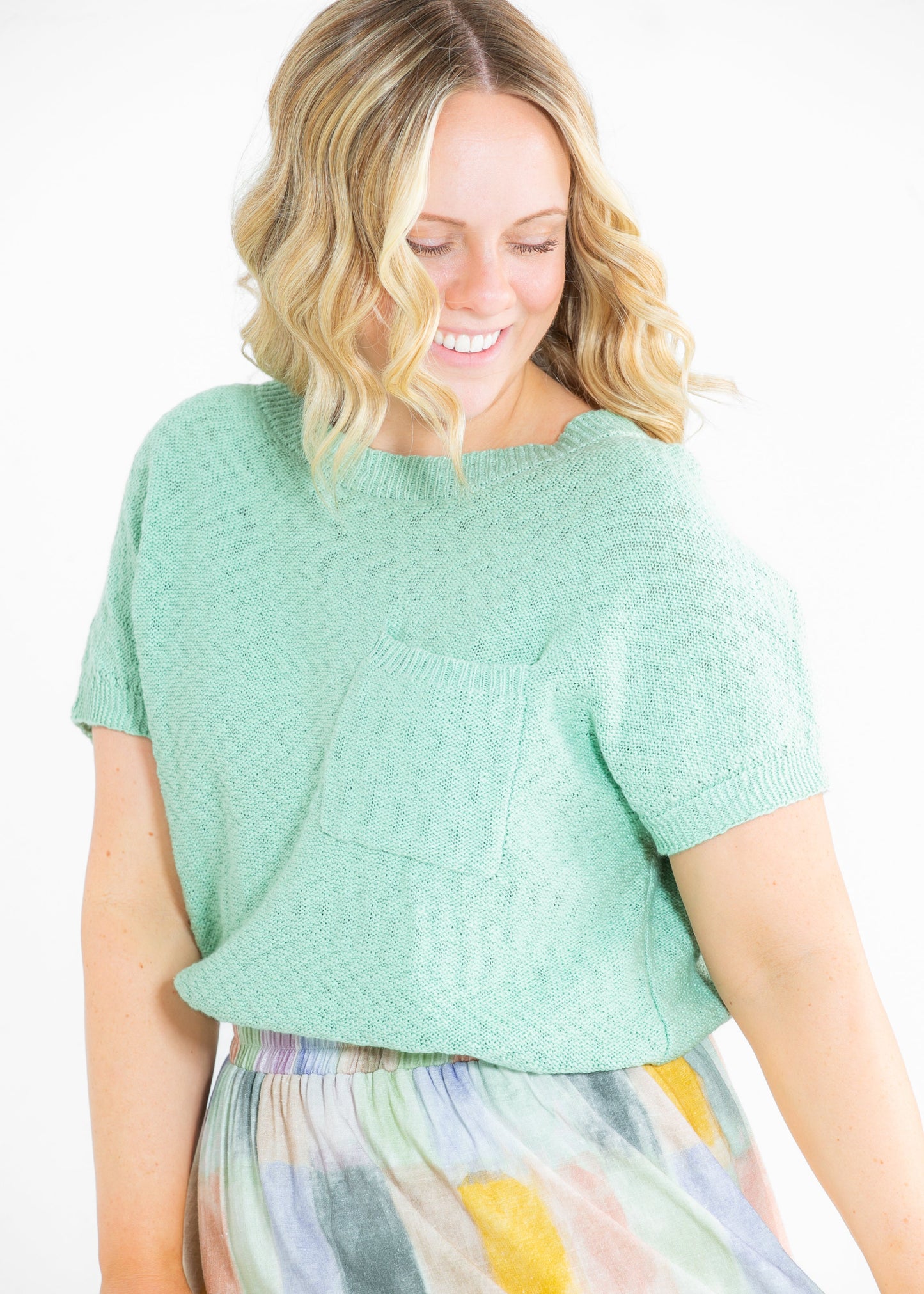 Suki Front Pocket Lightweight Sweater Top FF Tops