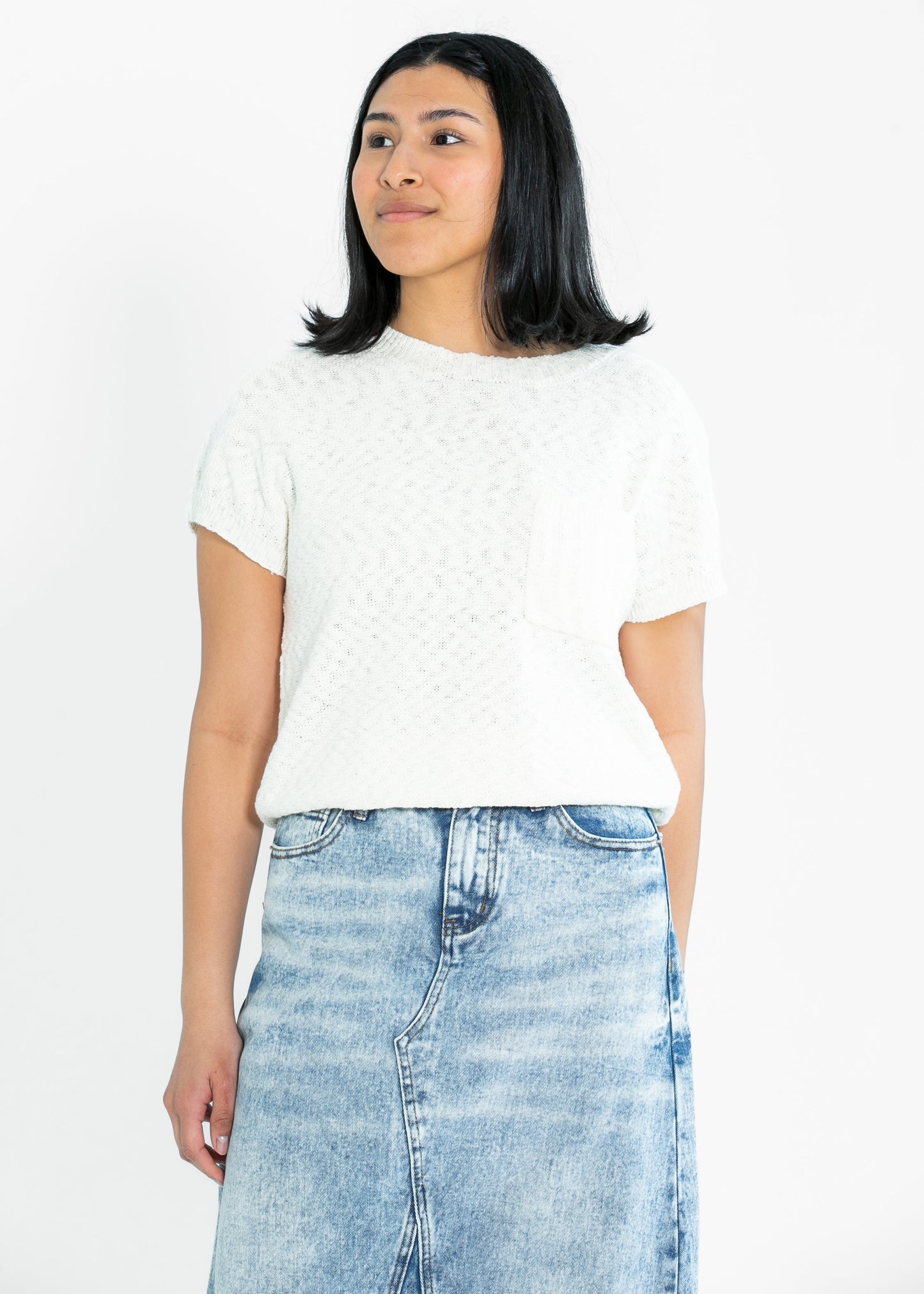 Suki Front Pocket Lightweight Sweater Top FF Tops