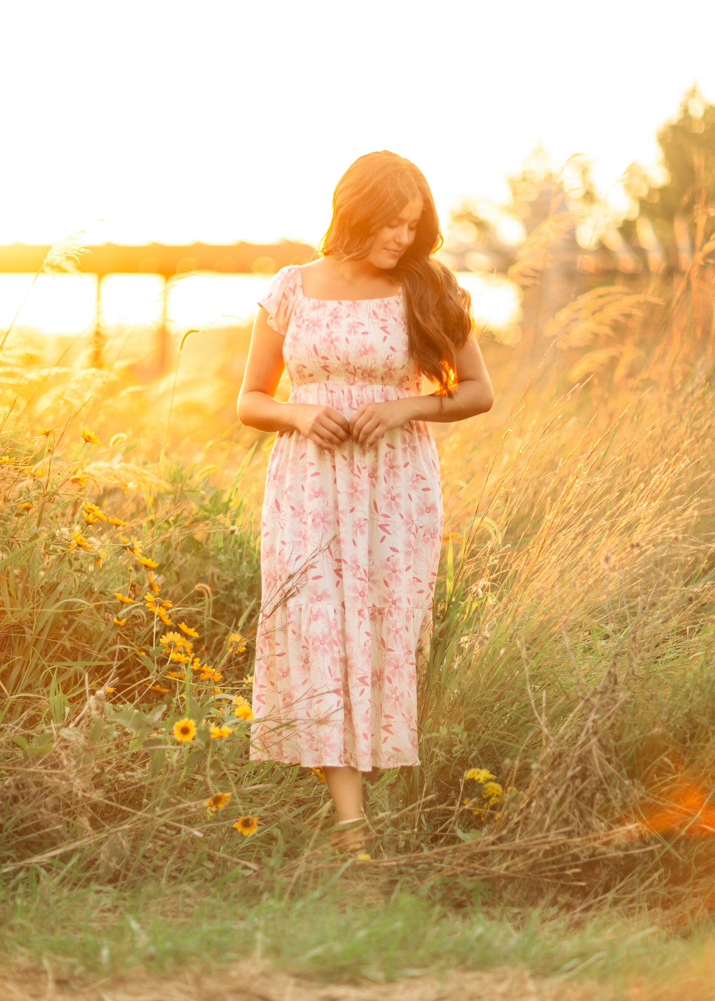 Summer Cap Sleeve Midi Dress IC Dresses