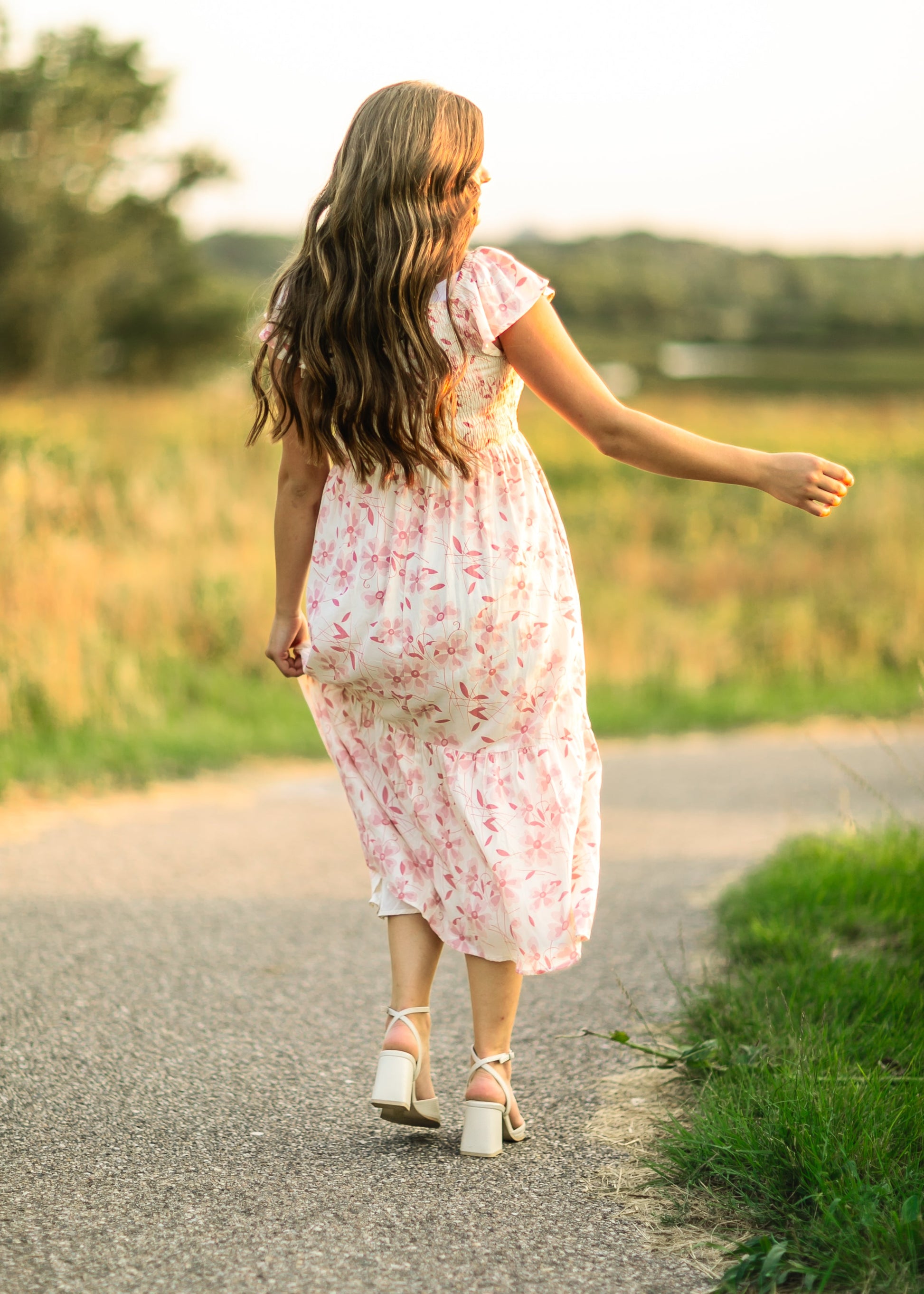 Summer Cap Sleeve Midi Dress IC Dresses