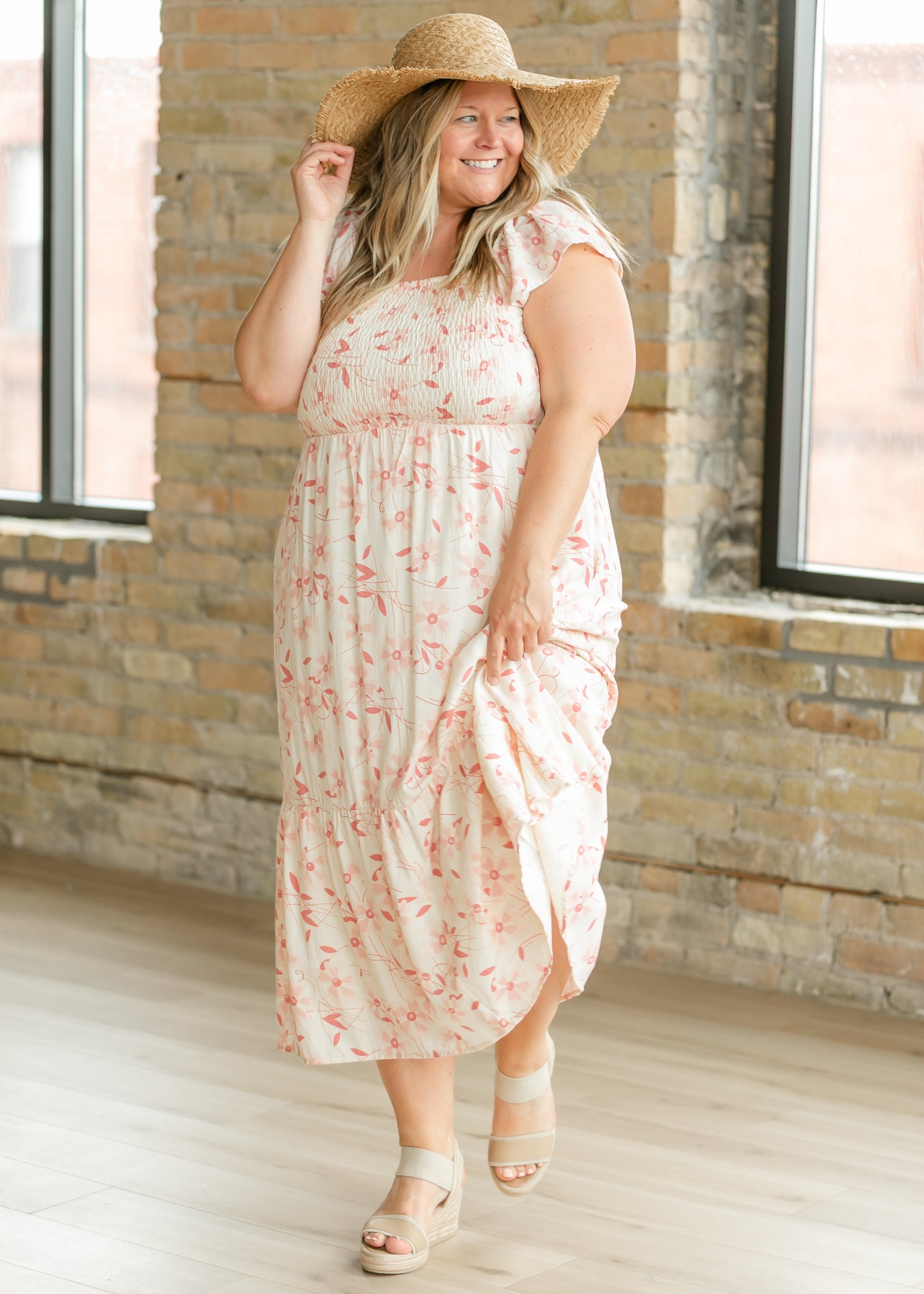 Summer Cap Sleeve Midi Dress IC Dresses