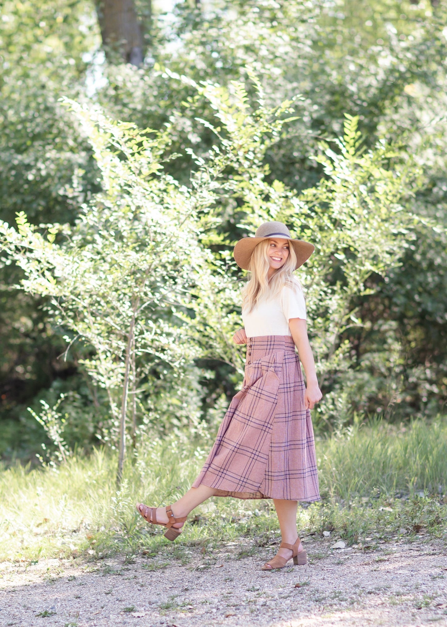 Susie Plaid A-Line Midi Skirt - FINAL SALE IC Skirts