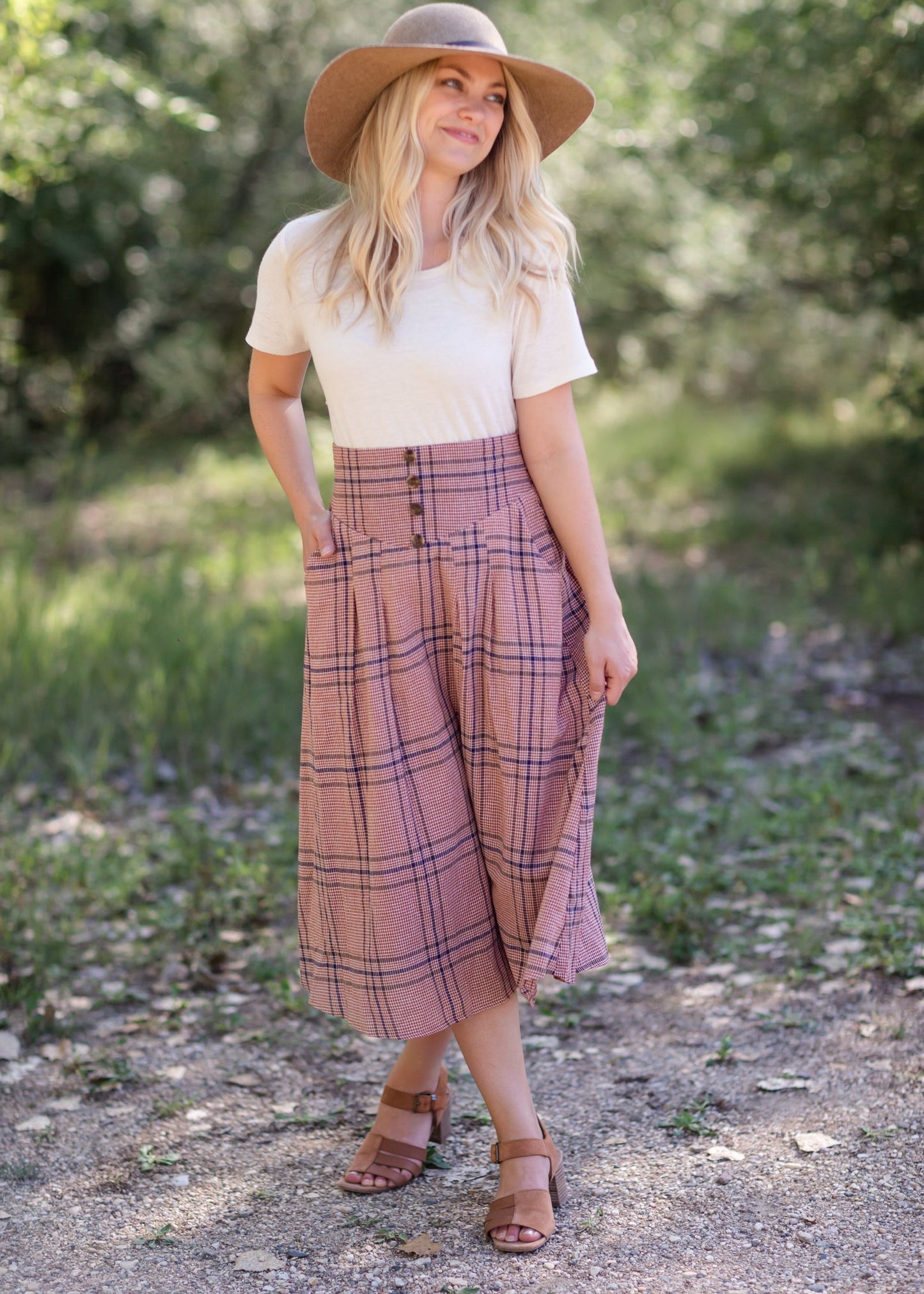Susie Plaid A-Line Midi Skirt - FINAL SALE IC Skirts