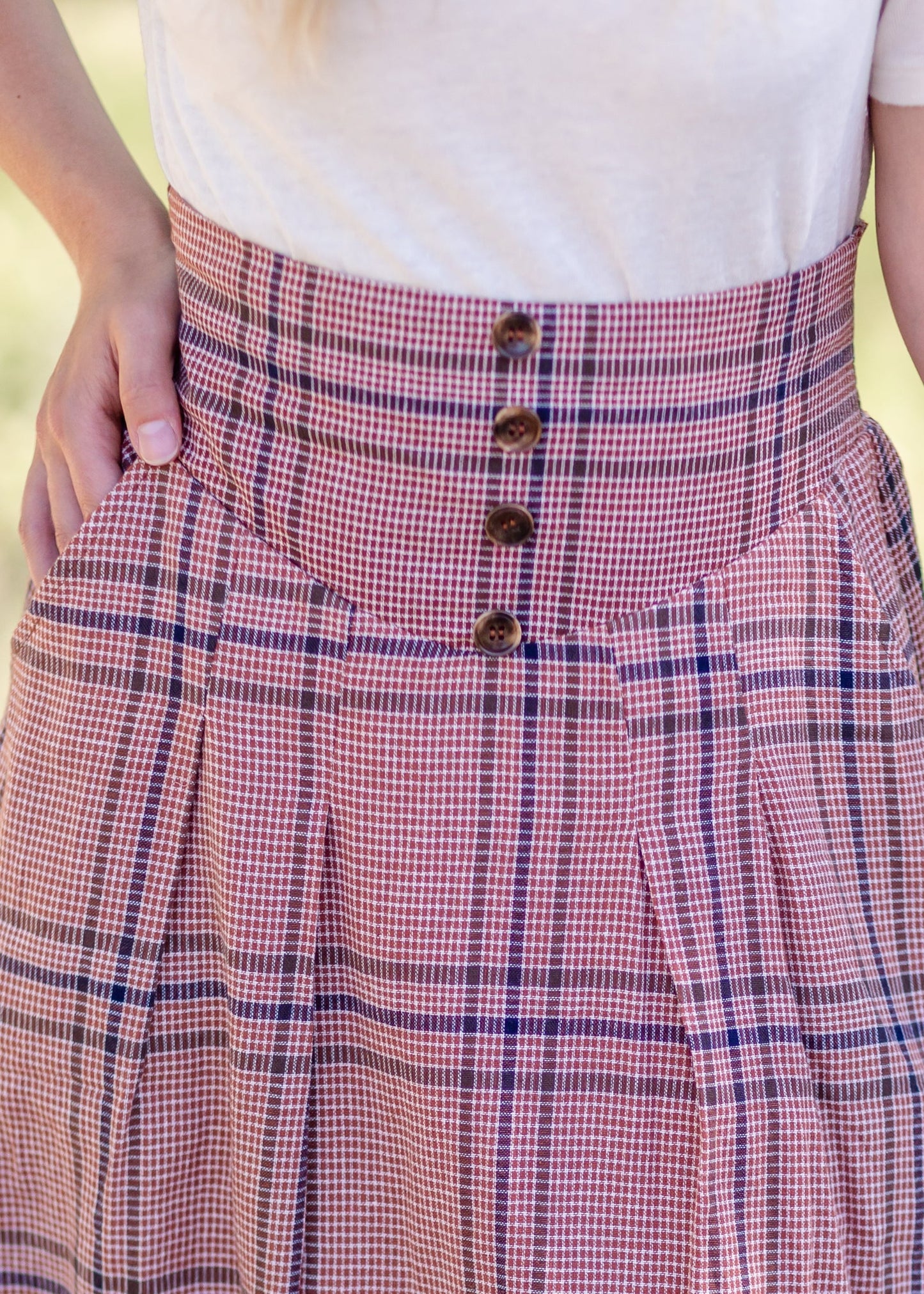 Susie Plaid A-Line Midi Skirt - FINAL SALE IC Skirts