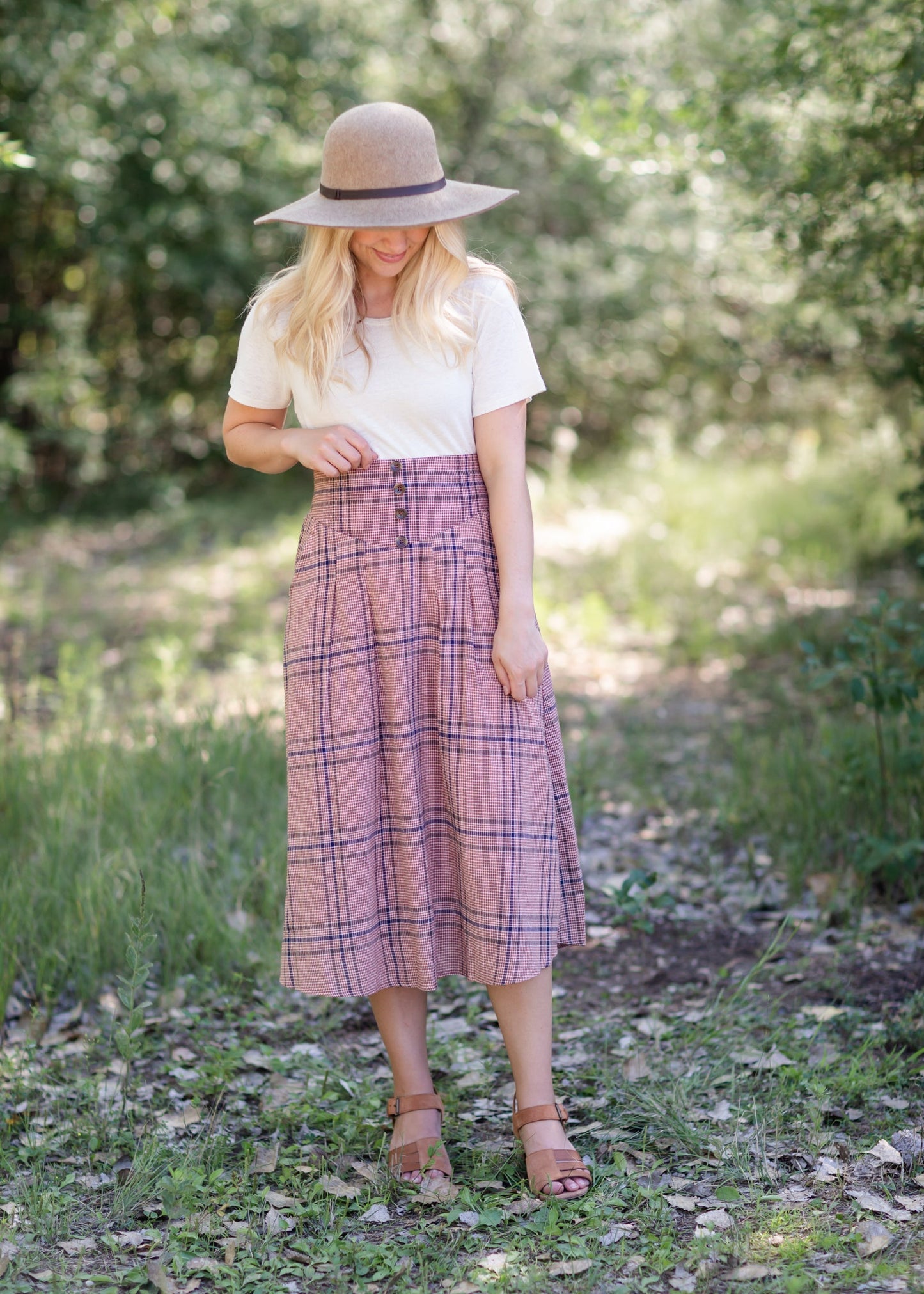 Susie Plaid A-Line Midi Skirt - FINAL SALE IC Skirts