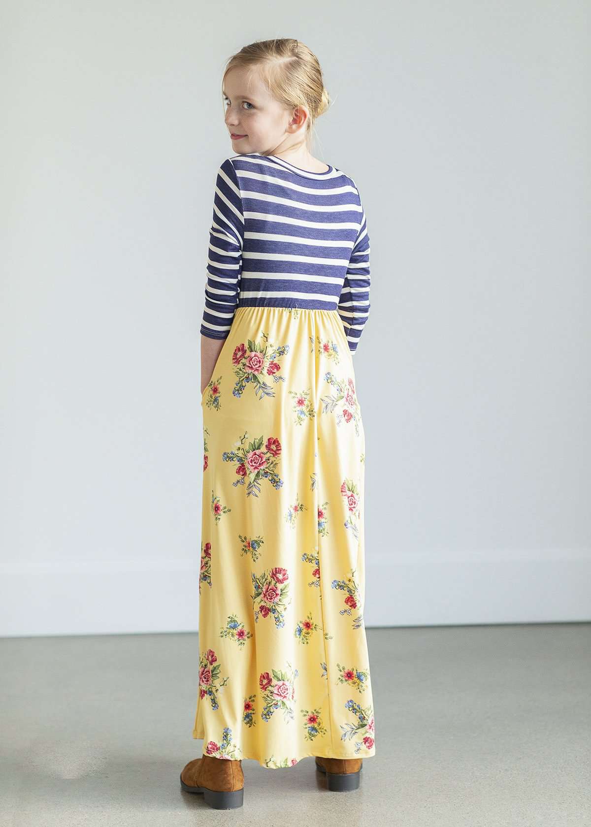 Sweet Stripe Floral Maxi Dress-FINAL SALE Dresses