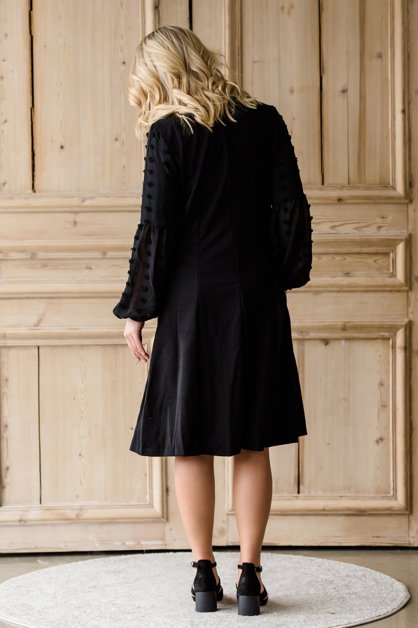 Swiss Dot Knit Midi Dress Dresses