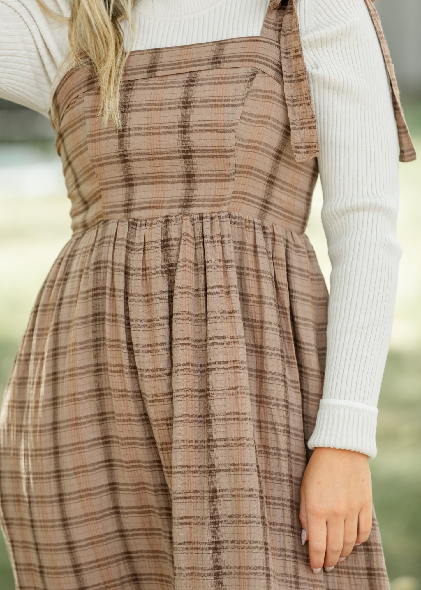 Tartan Plaid Cotton Maxi Dress FF Dresses