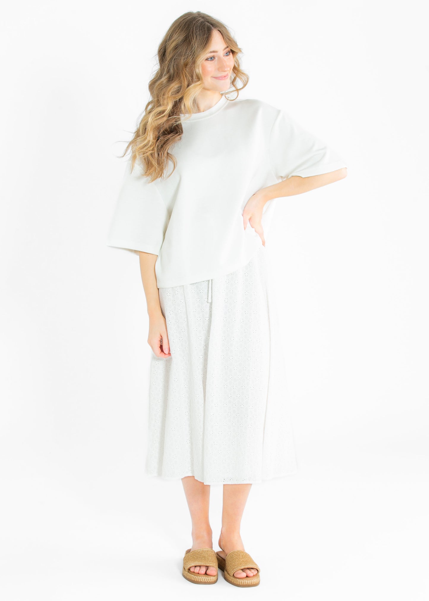 Taryn Drop Shoulder Everyday Basic Tee FF Tops