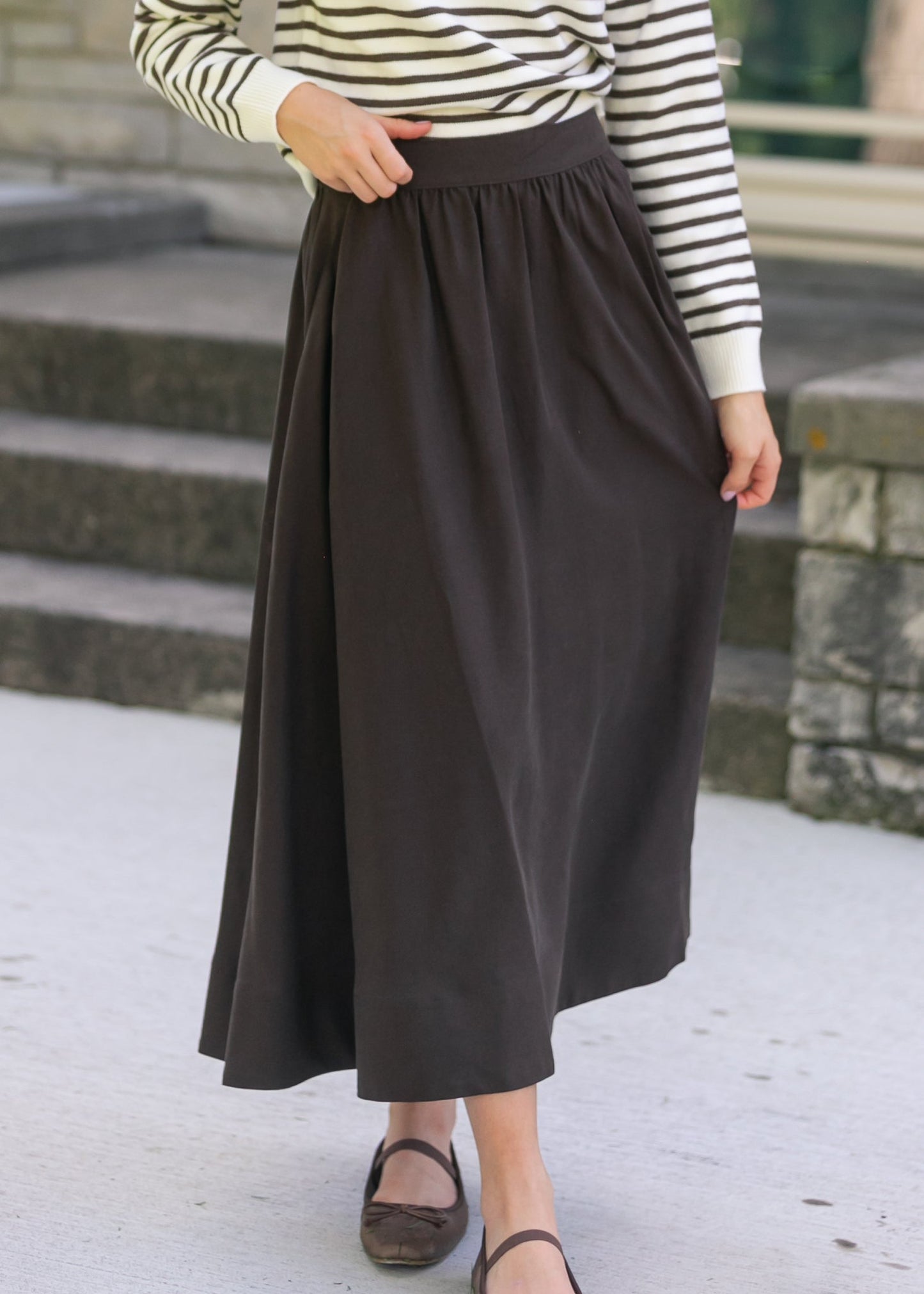 Tencel A-Line Maxi Skirt FF Skirts