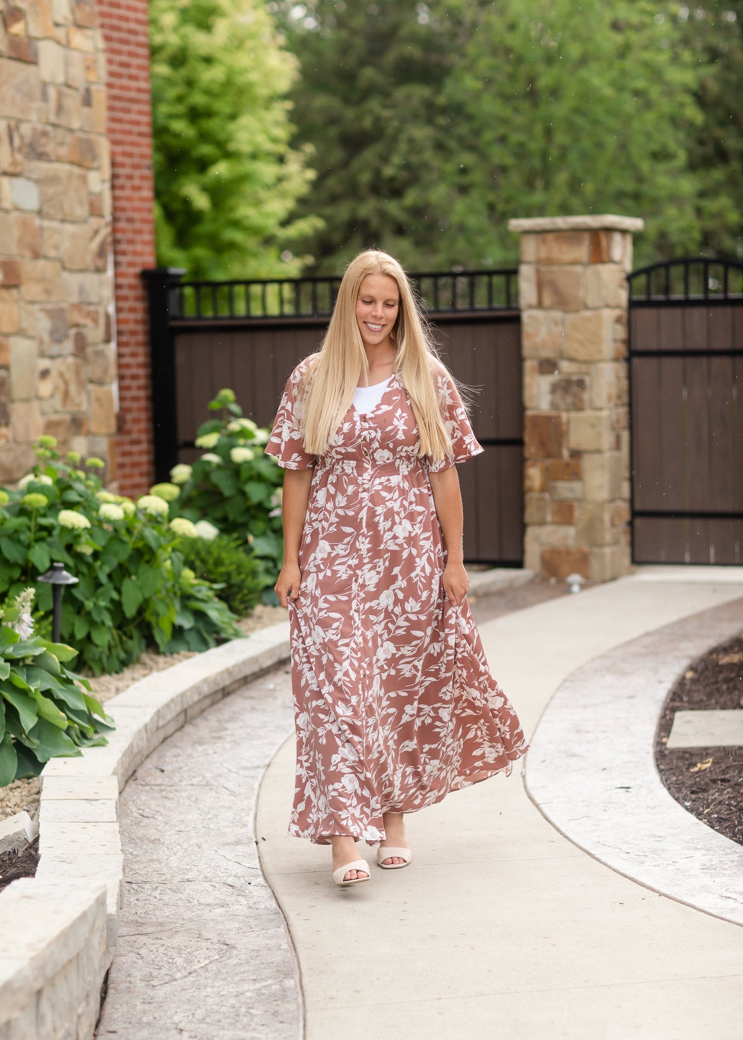 Terracotta Placket Button Maxi Dress - FINAL SALE Dresses