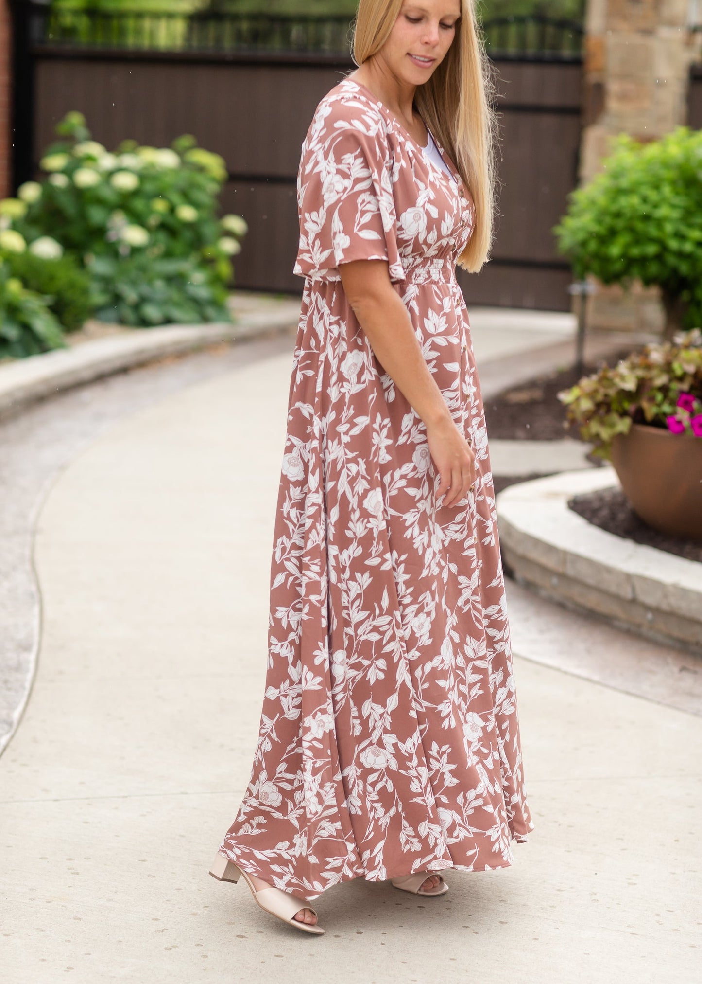 Terracotta Placket Button Maxi Dress - FINAL SALE Dresses