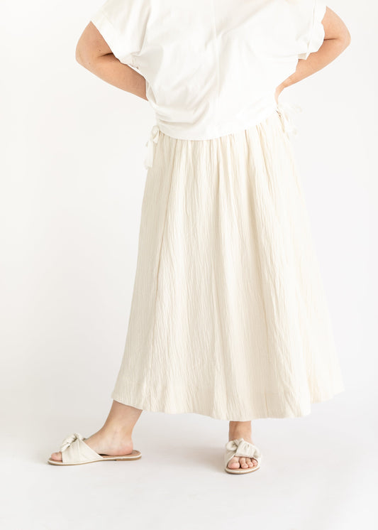 Textured A-line Midi Skirt FF Skirts