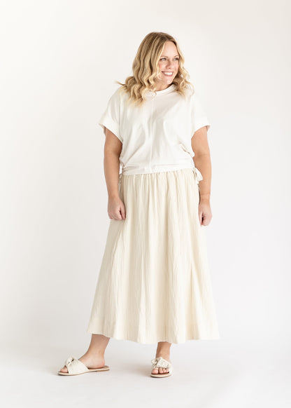 Textured A-line Midi Skirt FF Skirts