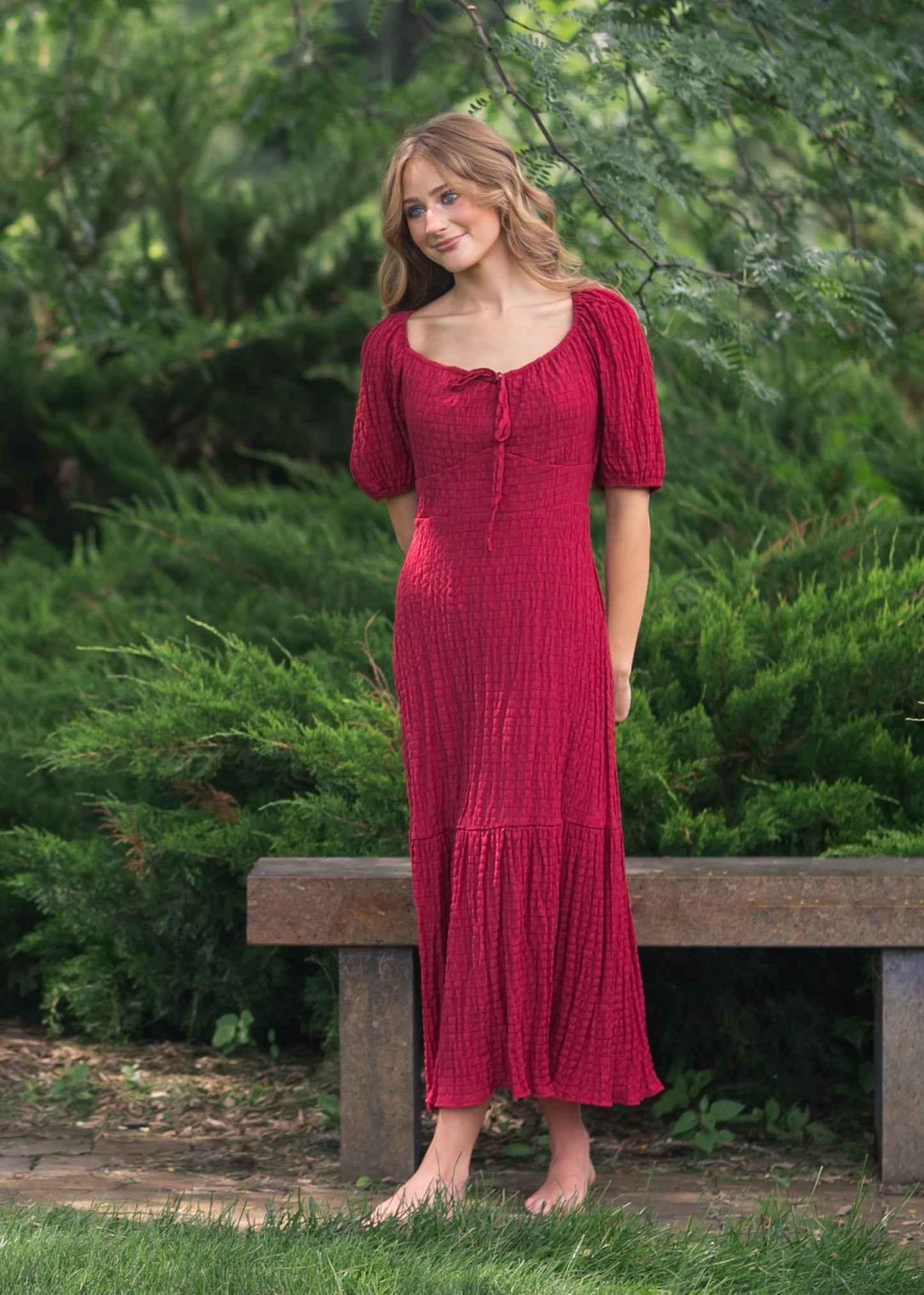 Textured Woven Maxi Dress FF Dresses