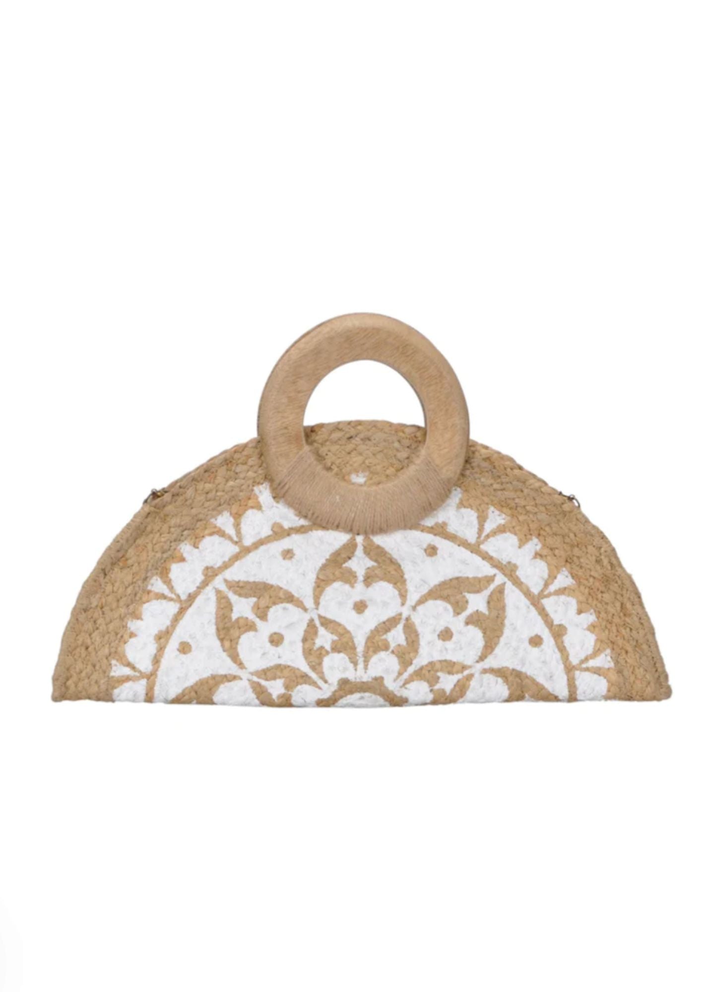 The Pia White and Straw Crossbody Clutch Accessories