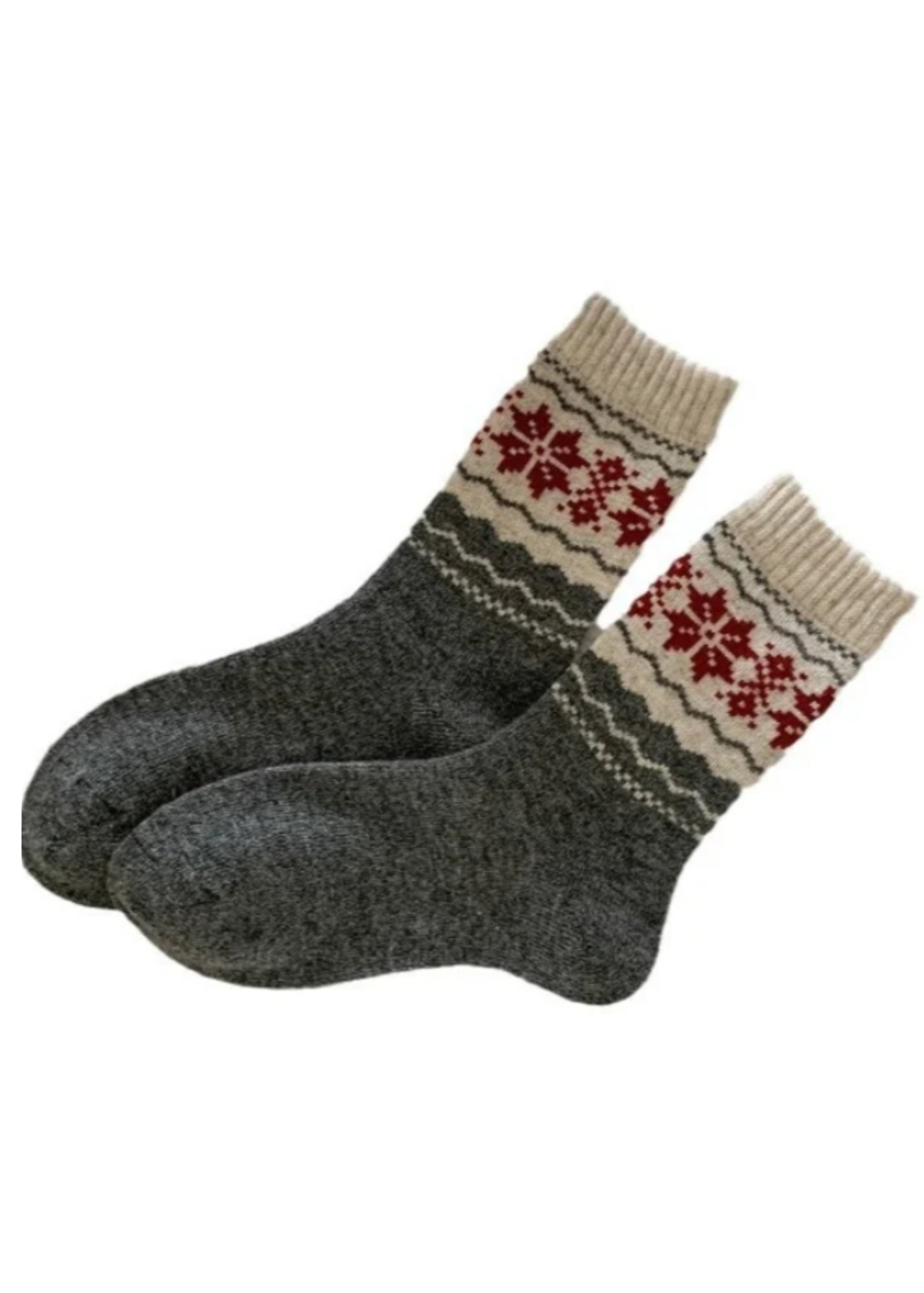 Thick Snowflake Rufia Sock Accessories Gray