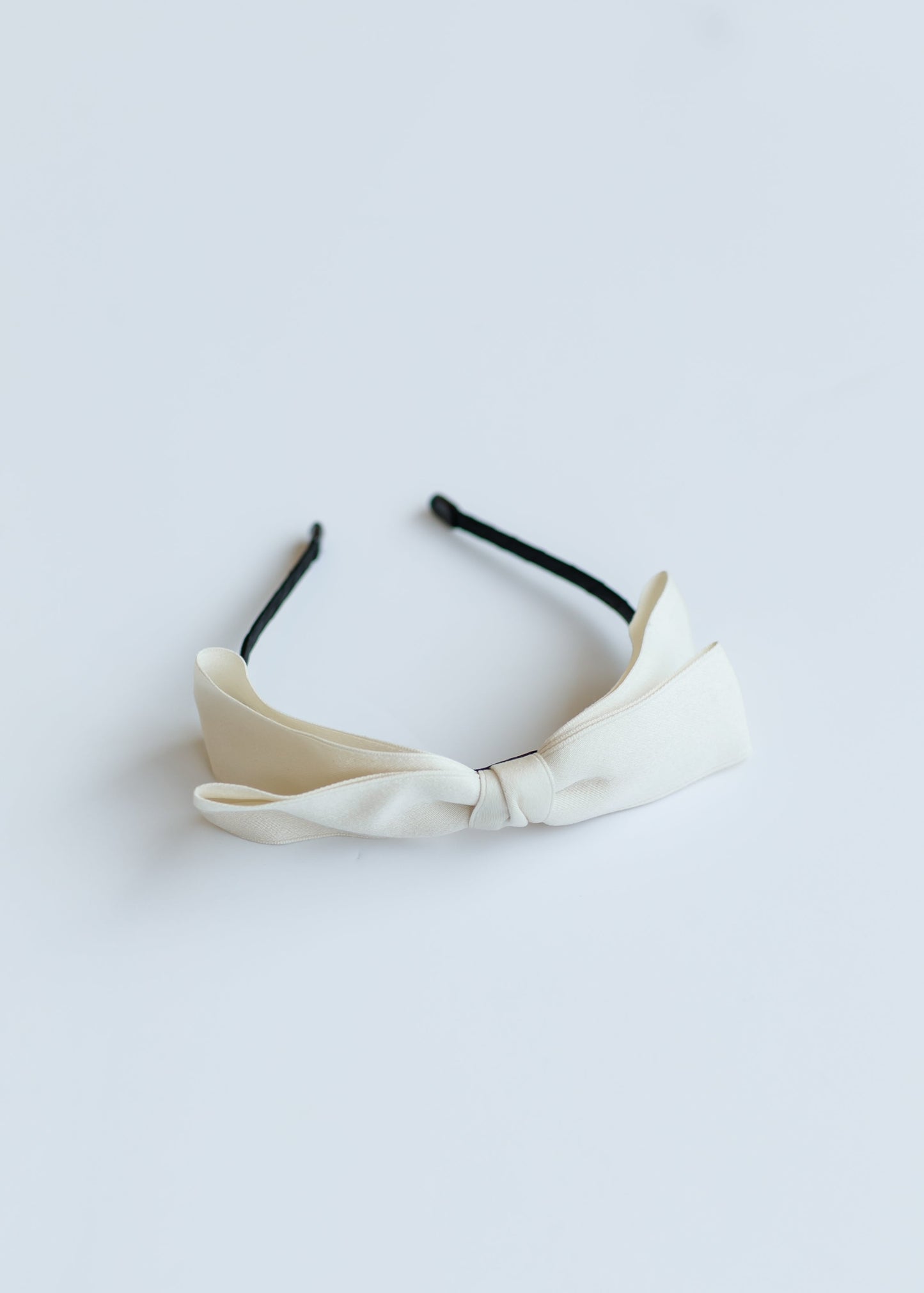 Thin Bow Headband Accessories Cream