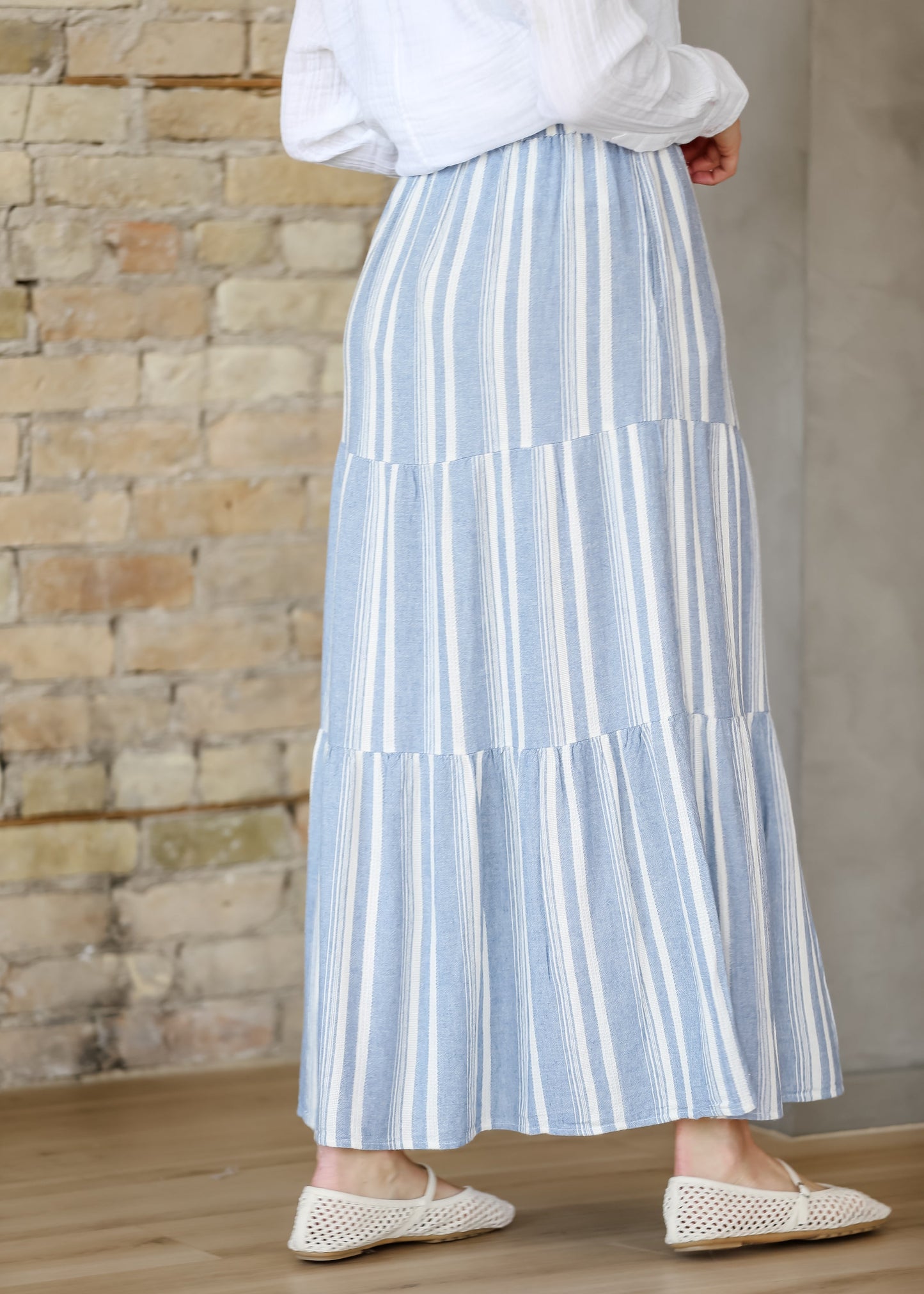 Thread & Supply® Benny Linen Blend Striped Skirt FF Skirts