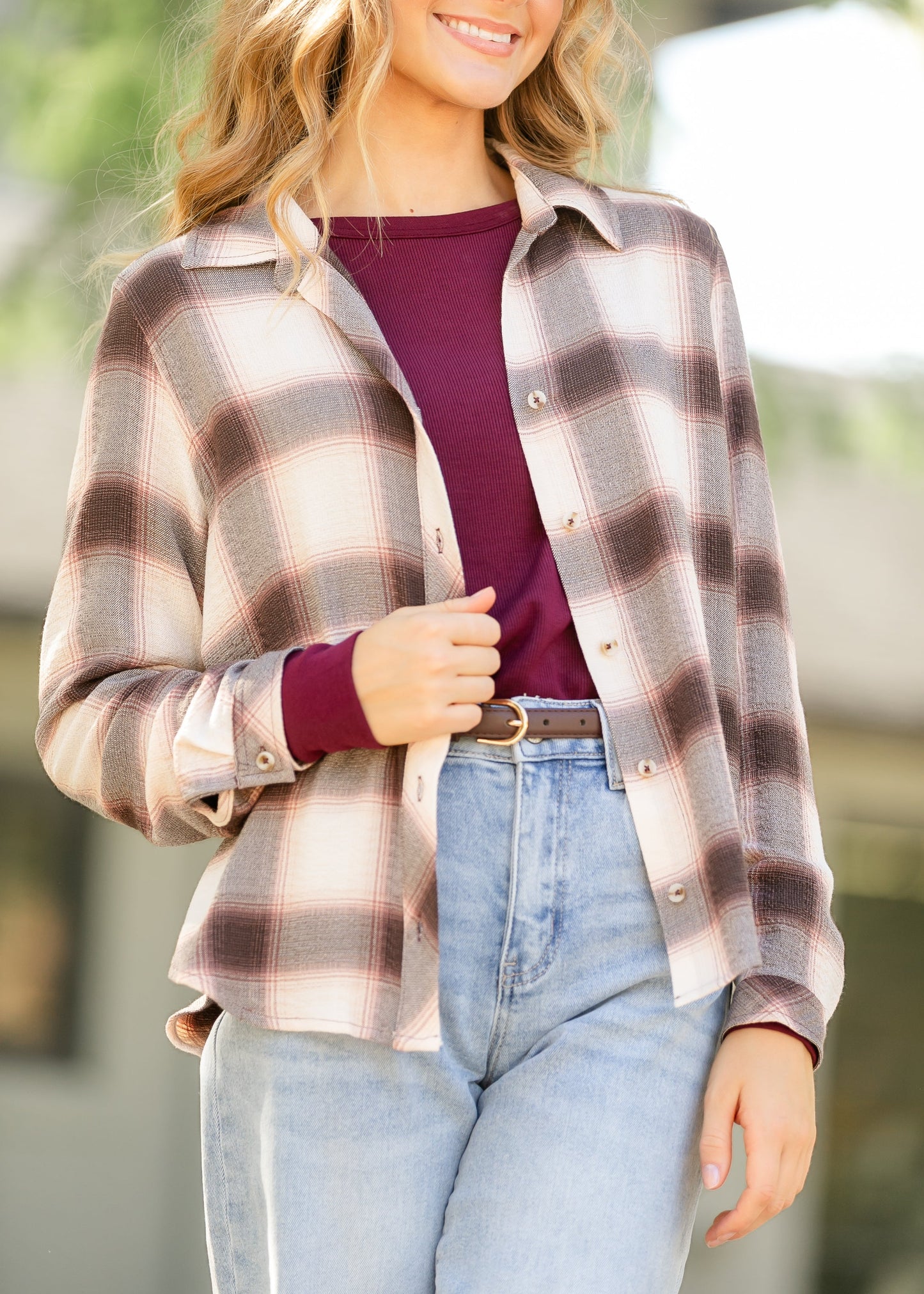 Thread & Supply® Daphne Plaid Shirt FF Tops