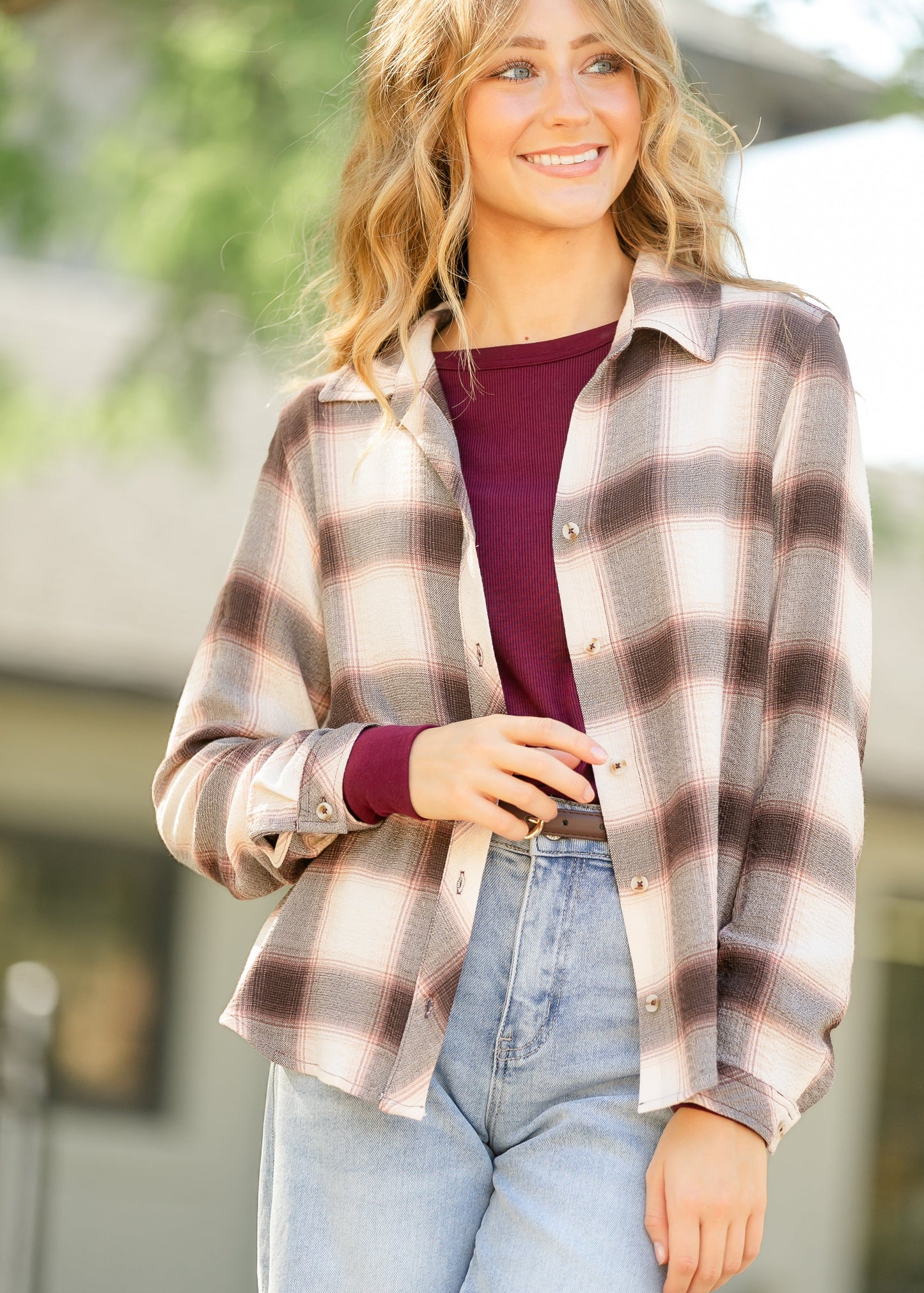 Thread & Supply® Daphne Plaid Shirt FF Tops