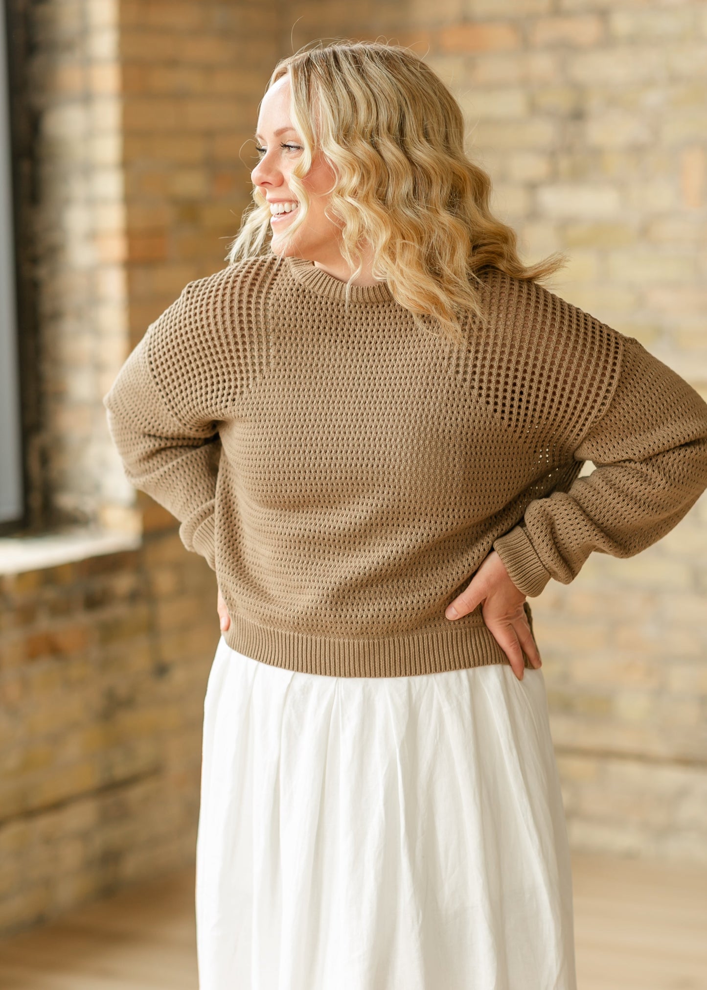 Thread & Supply® Jasmine Open Knit Sweater FF Layering Essentials