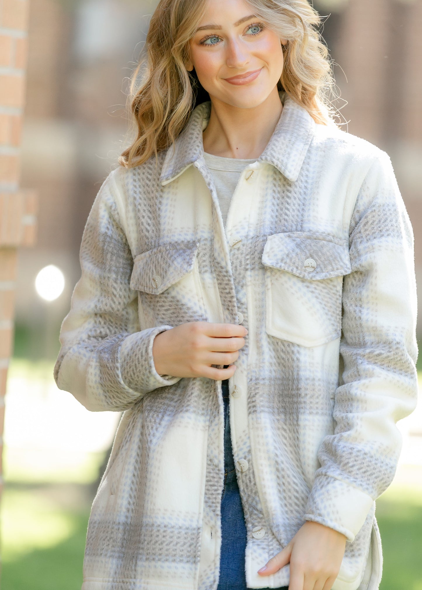 Thread & Supply® Santa Fe Jacket FF Layering Essentials Ivory Plaid / S