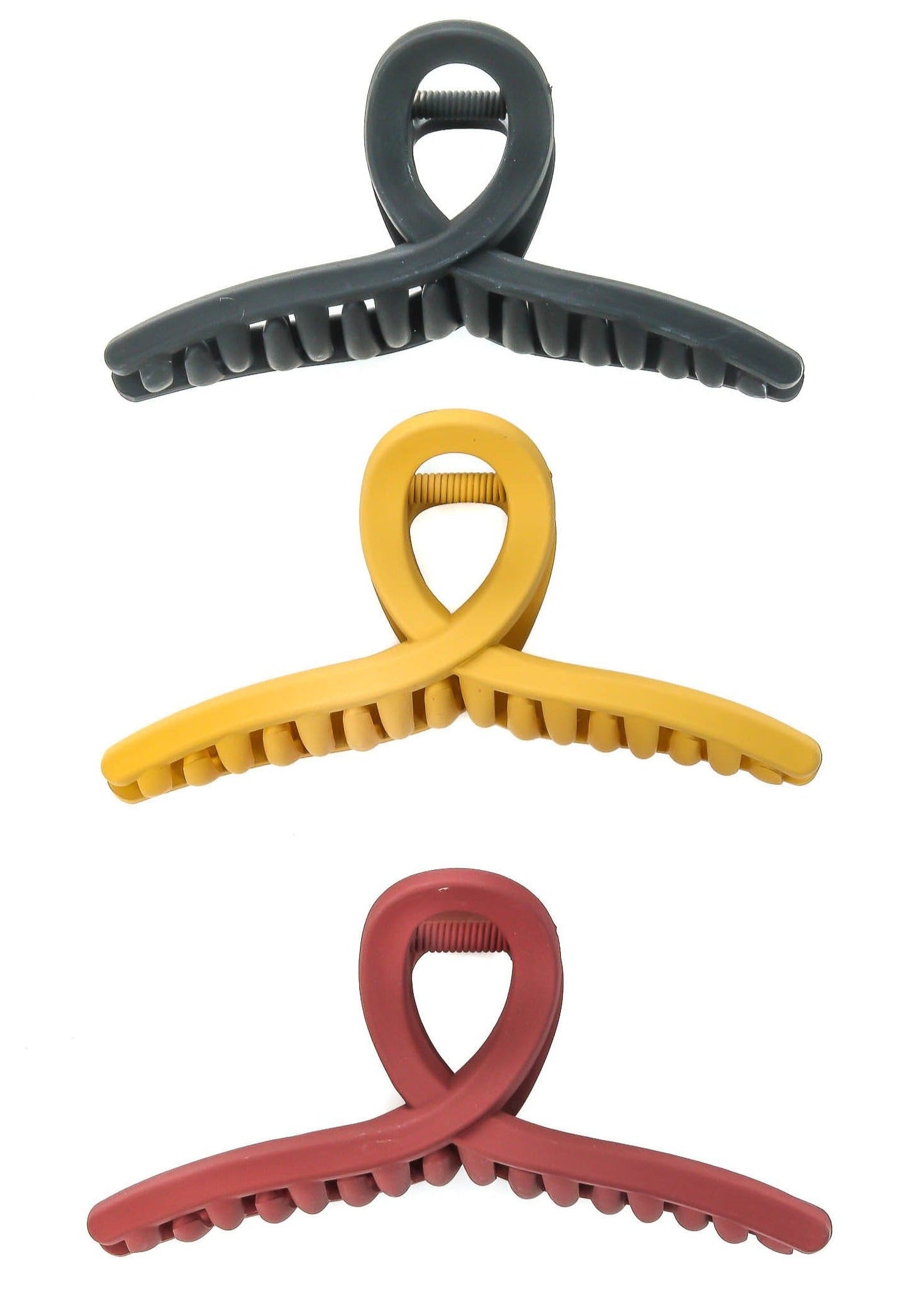 Three Piece Matte Hair Claw Set Accessories