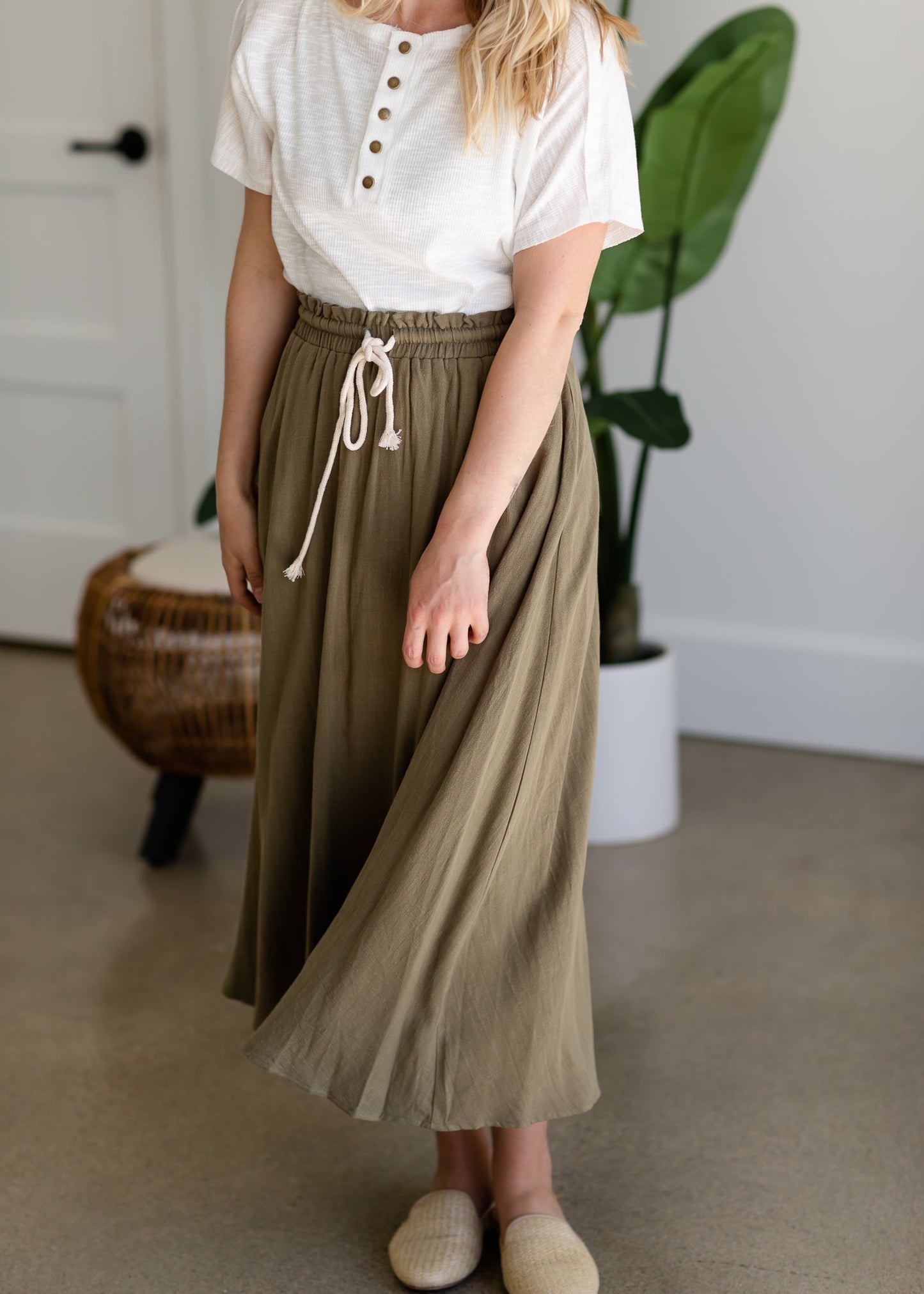 Tie Waist Knit Maxi Skirt Skirts