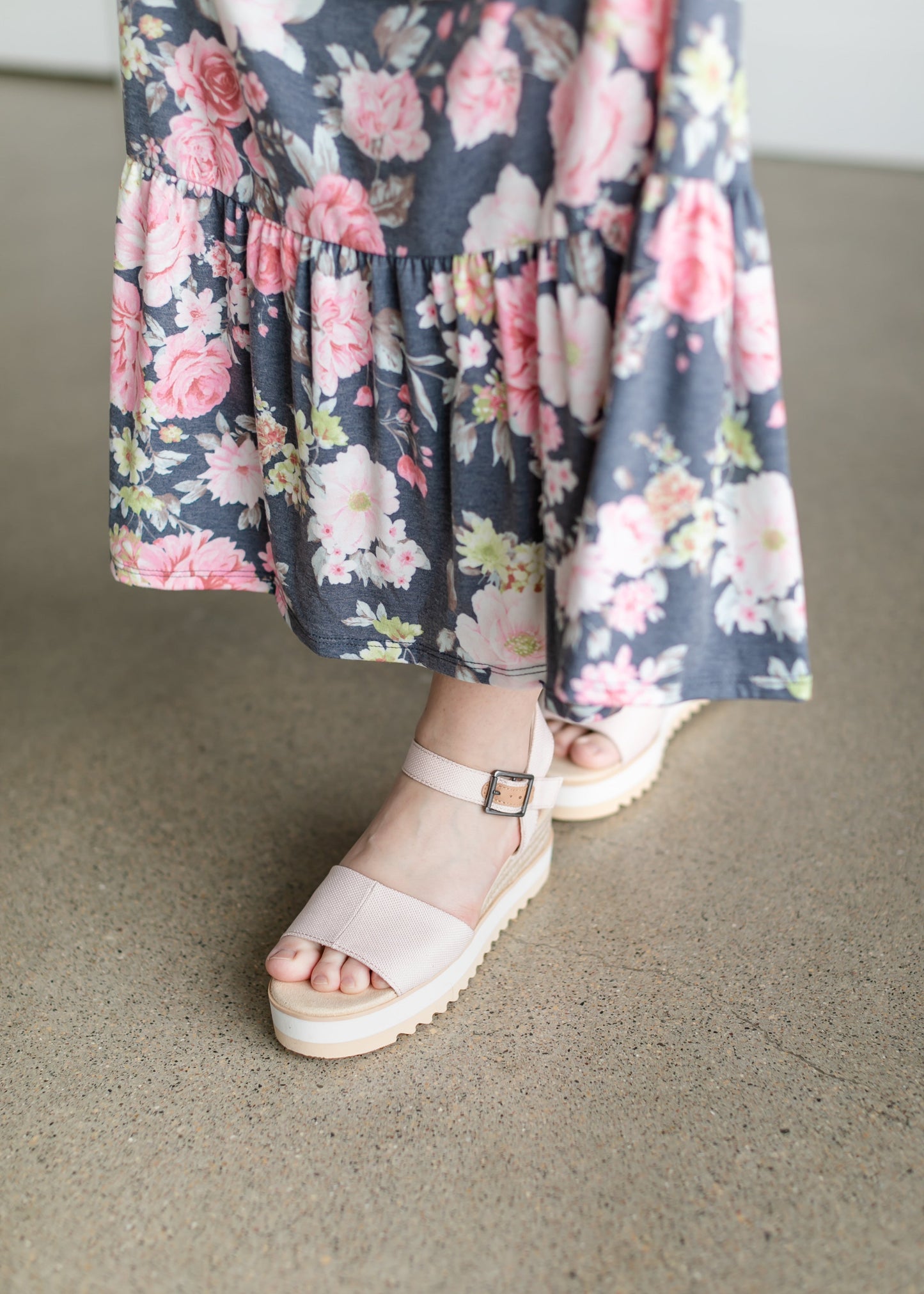 TOMS® Diana Pink Wedge Sandal Shoes
