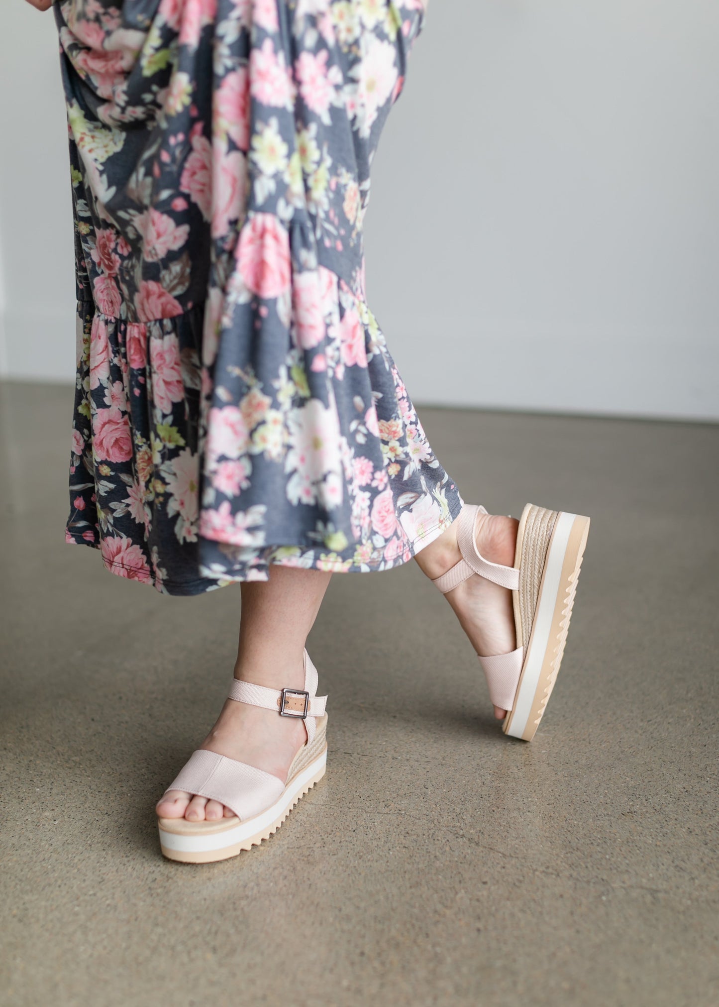 TOMS® Diana Pink Wedge Sandal Shoes