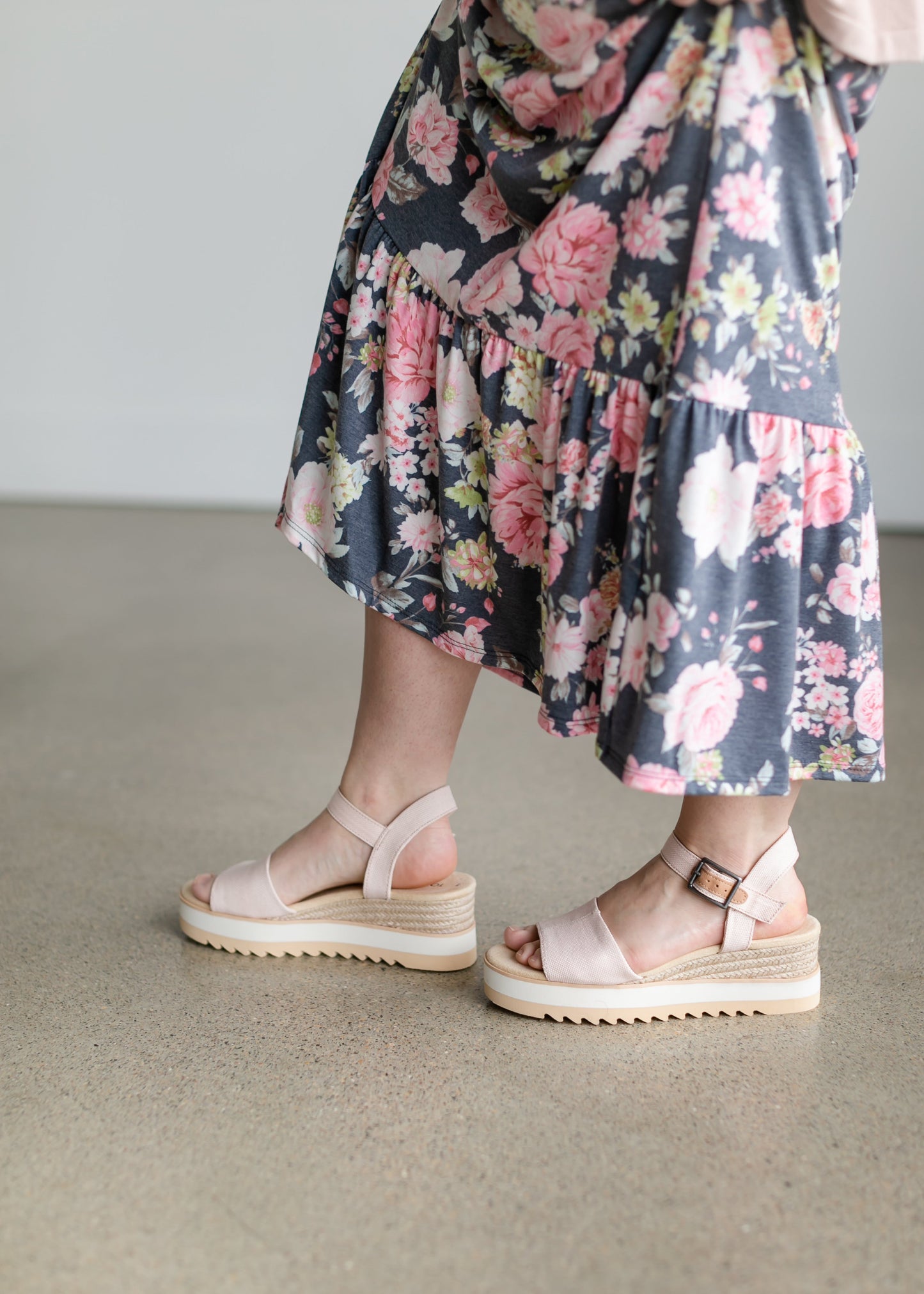 TOMS® Diana Pink Wedge Sandal Shoes