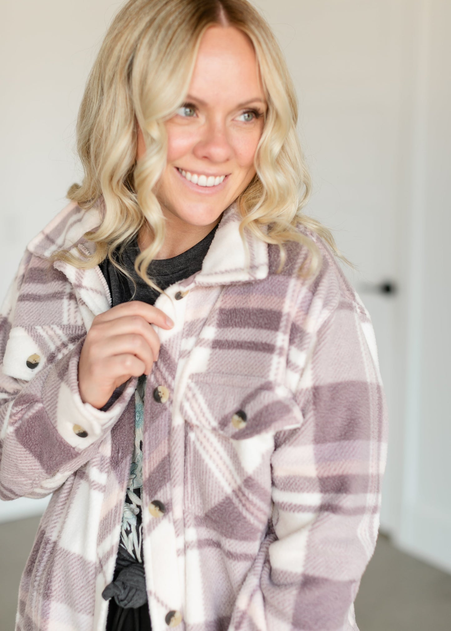 Tullis Plaid Button Up Jacket FF Tops