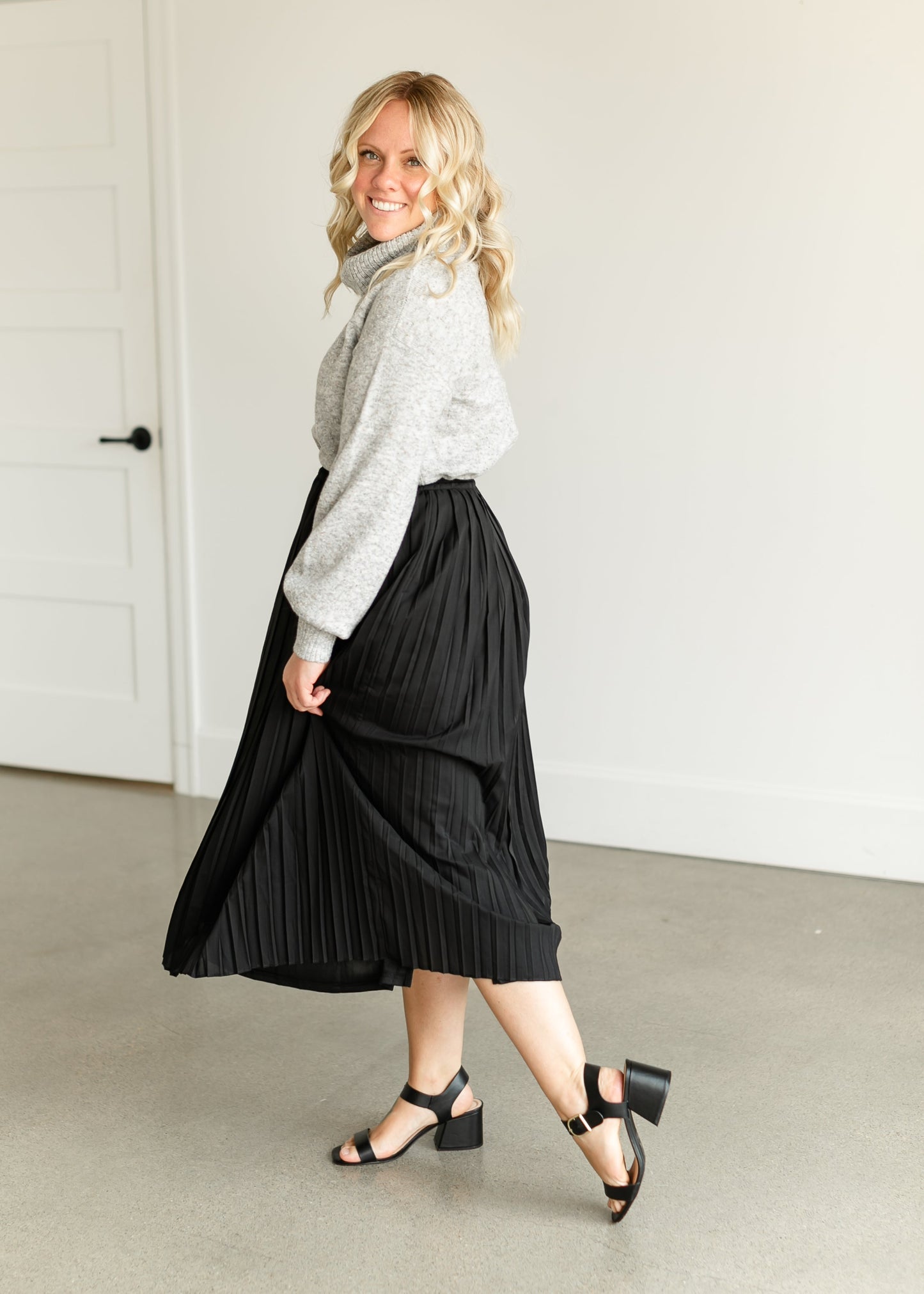 Turtleneck Balloon Sleeve Pullover Sweater FF Tops