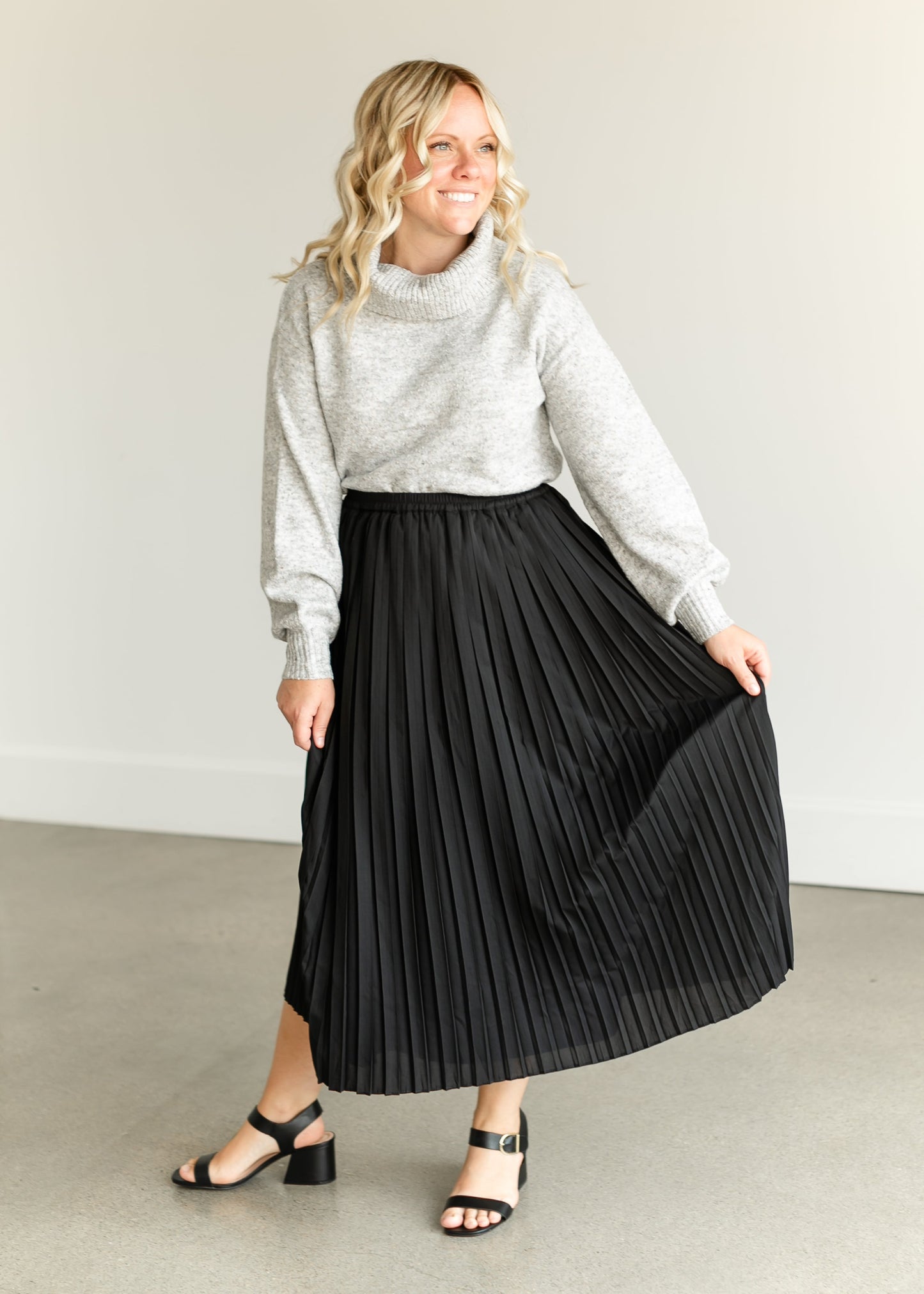 Turtleneck Balloon Sleeve Pullover Sweater FF Tops