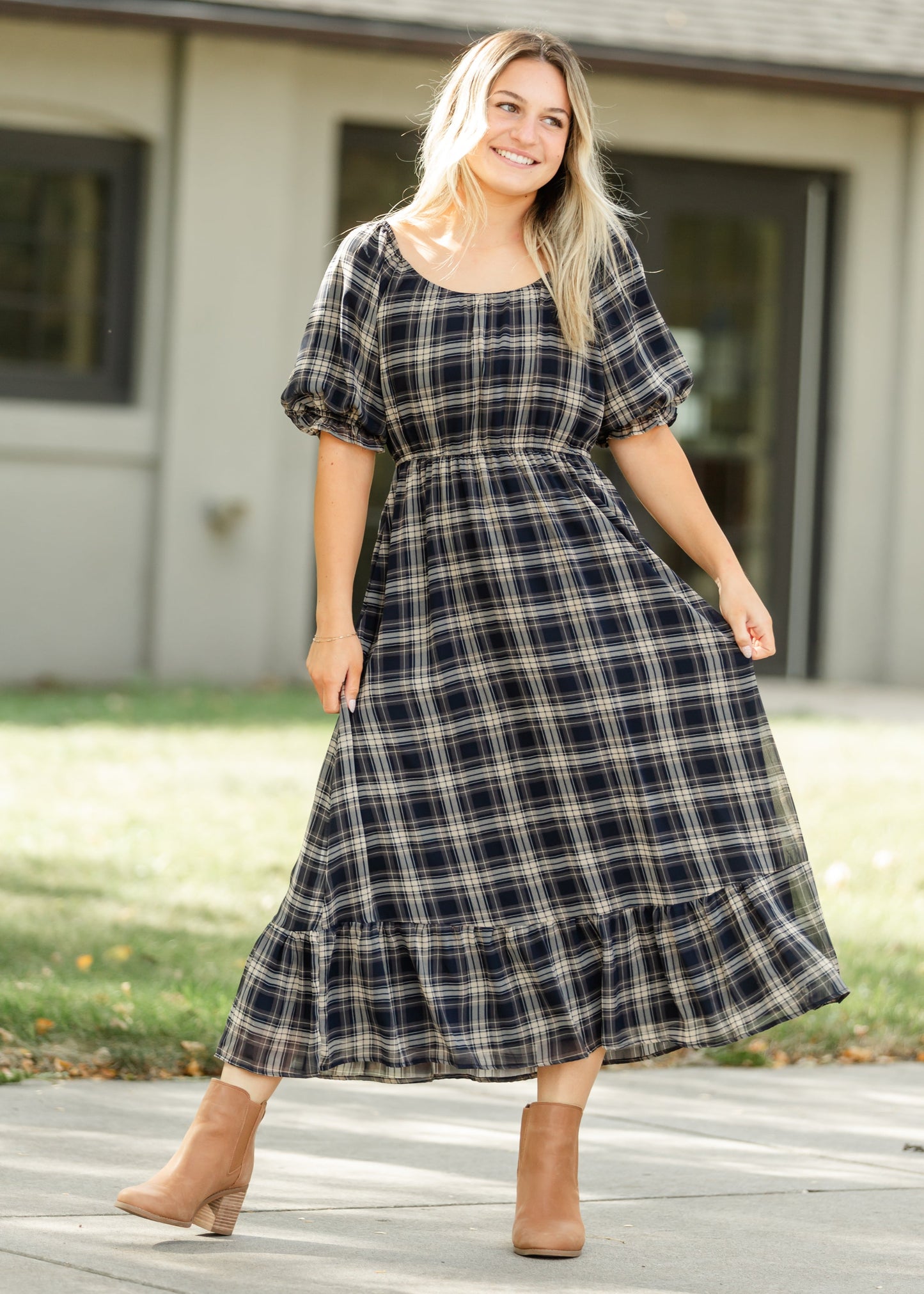 Twila Plaid Maxi Dress FF Dresses