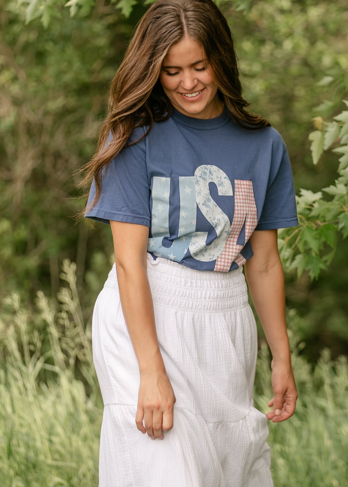 USA Picnic Patchwork T-shirt FF Tops