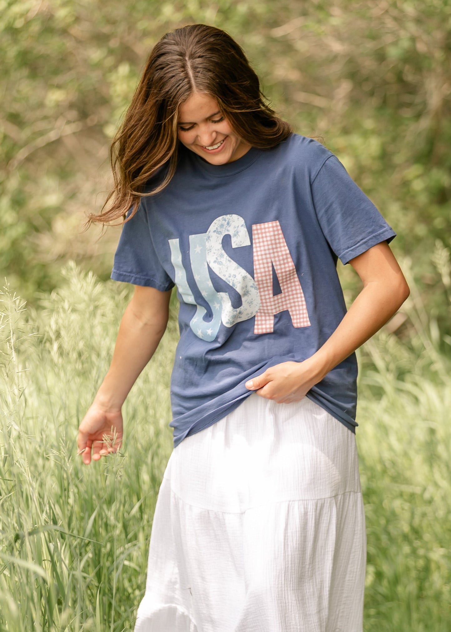 USA Picnic Patchwork T-shirt FF Tops