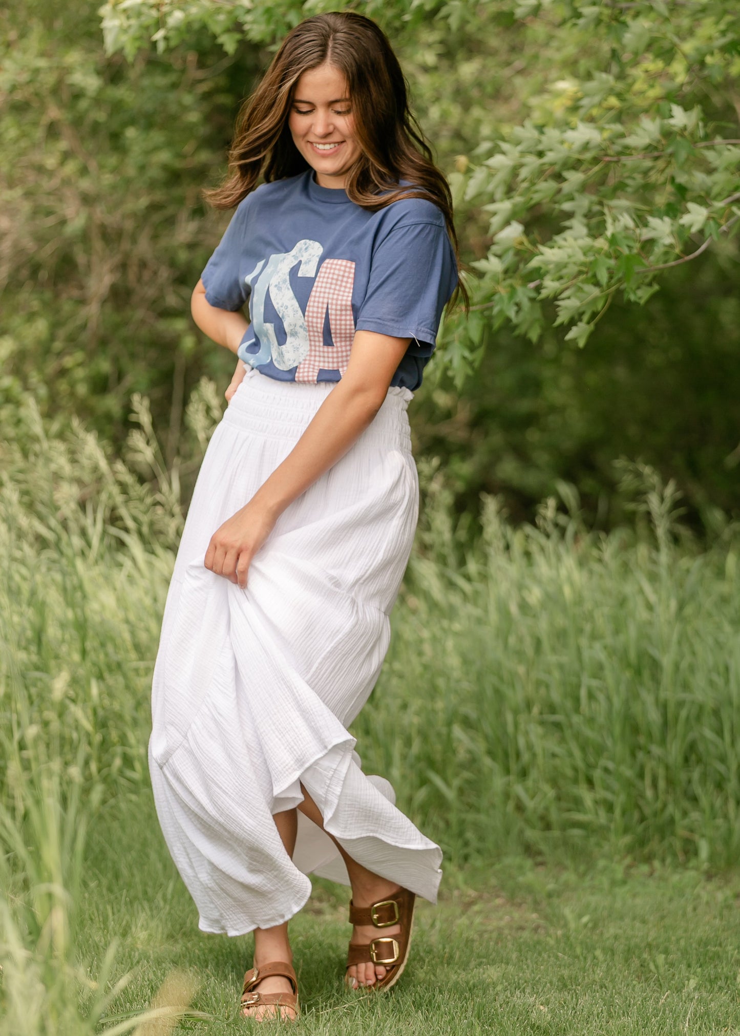 USA Picnic Patchwork T-shirt FF Tops