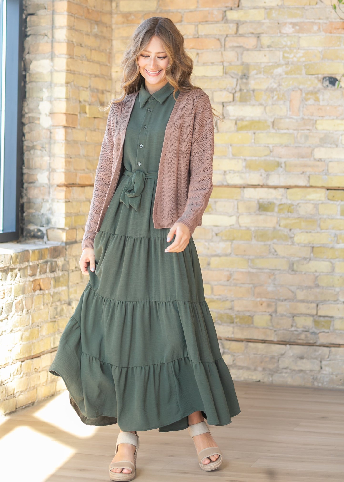 V Eyelet Crochet Cardigan FF Layering Essentials