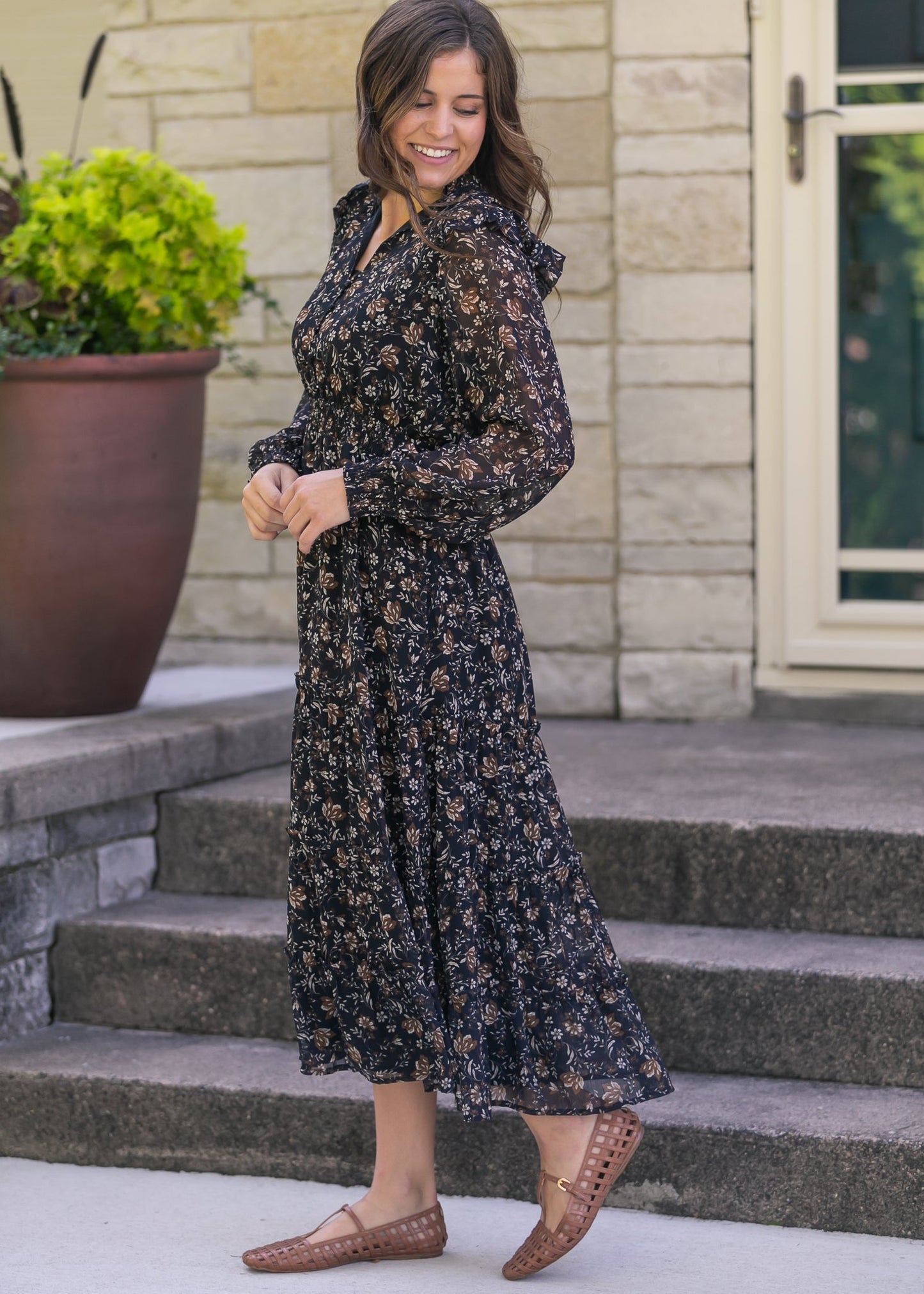 V-Neck Tiered Maxi Dress FF Dresses